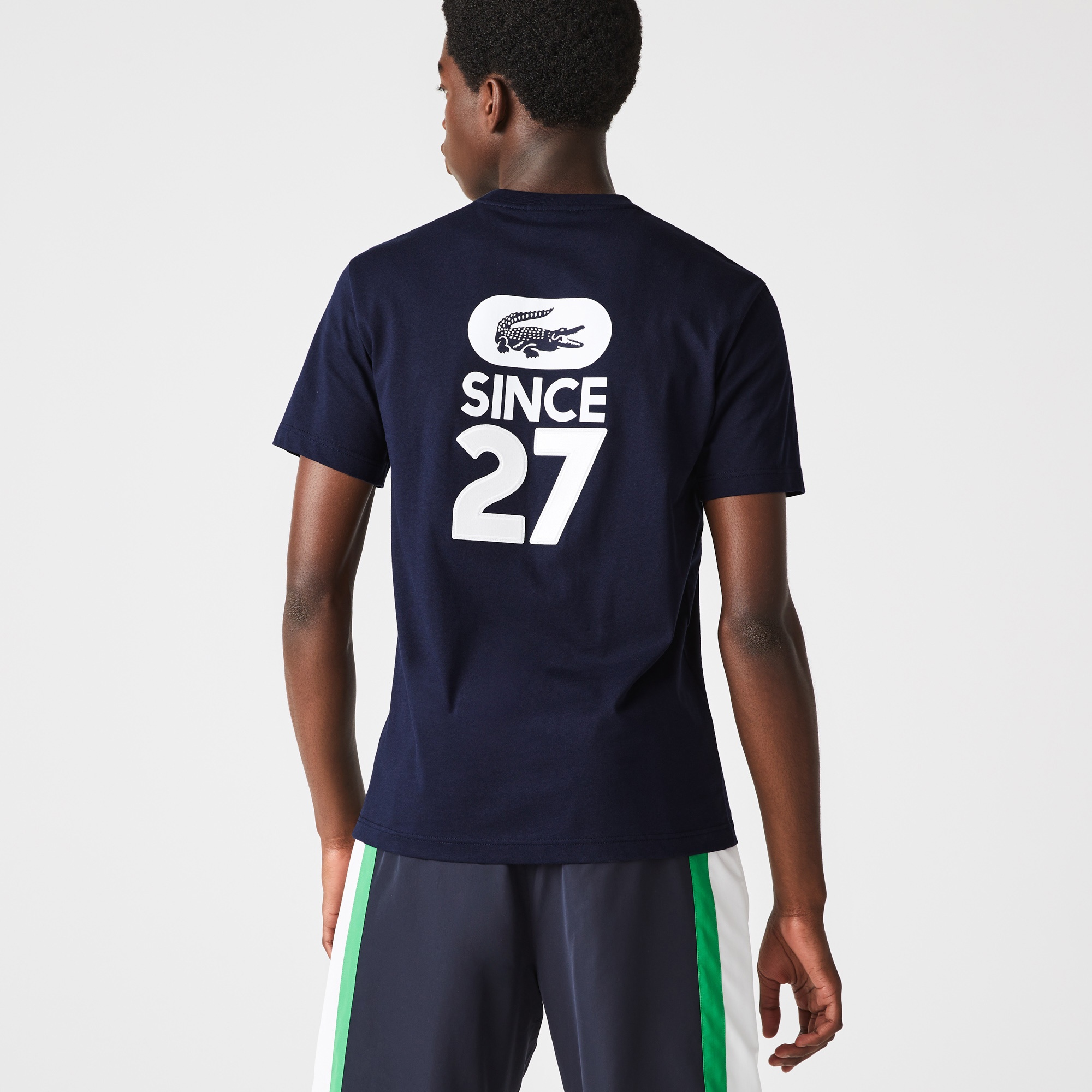 Lacoste Erkek Regular Fit Bisiklet Yaka Baskılı Lacivert T-Shirt