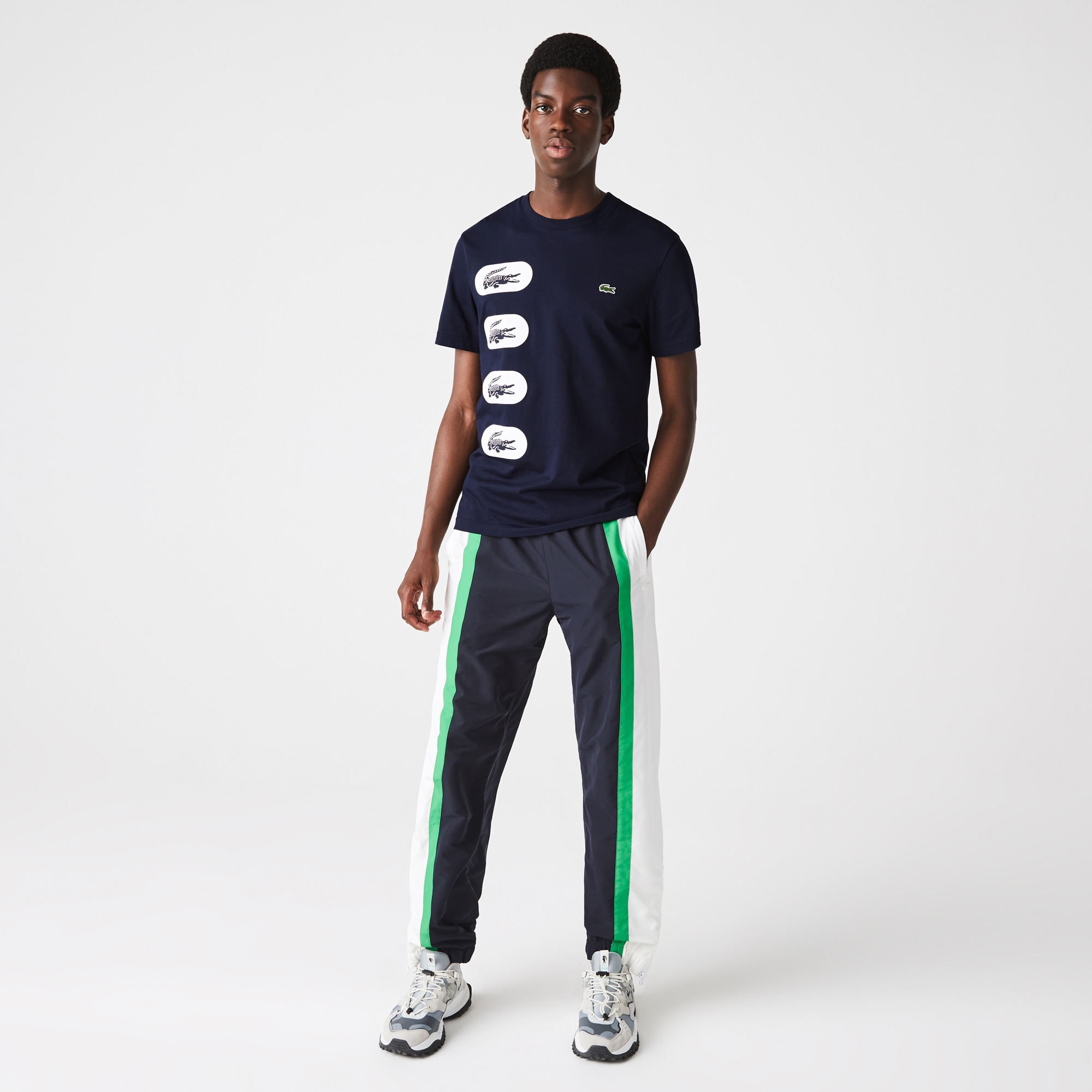 Lacoste Erkek Regular Fit Bisiklet Yaka Baskılı Lacivert T-Shirt