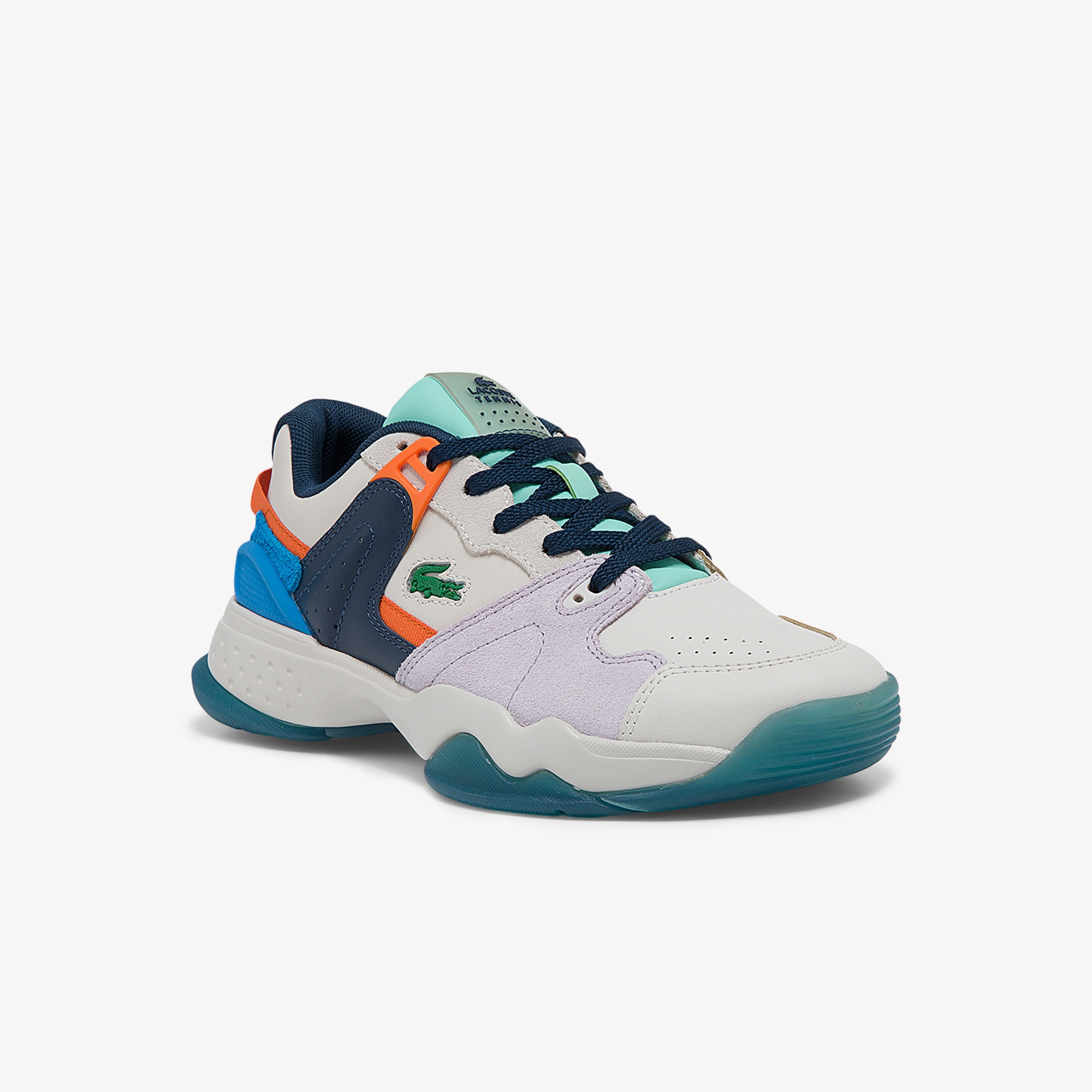 Lacoste T-Point 0121 1 Sfa Kadın Deri Beyaz - Mor Sneaker