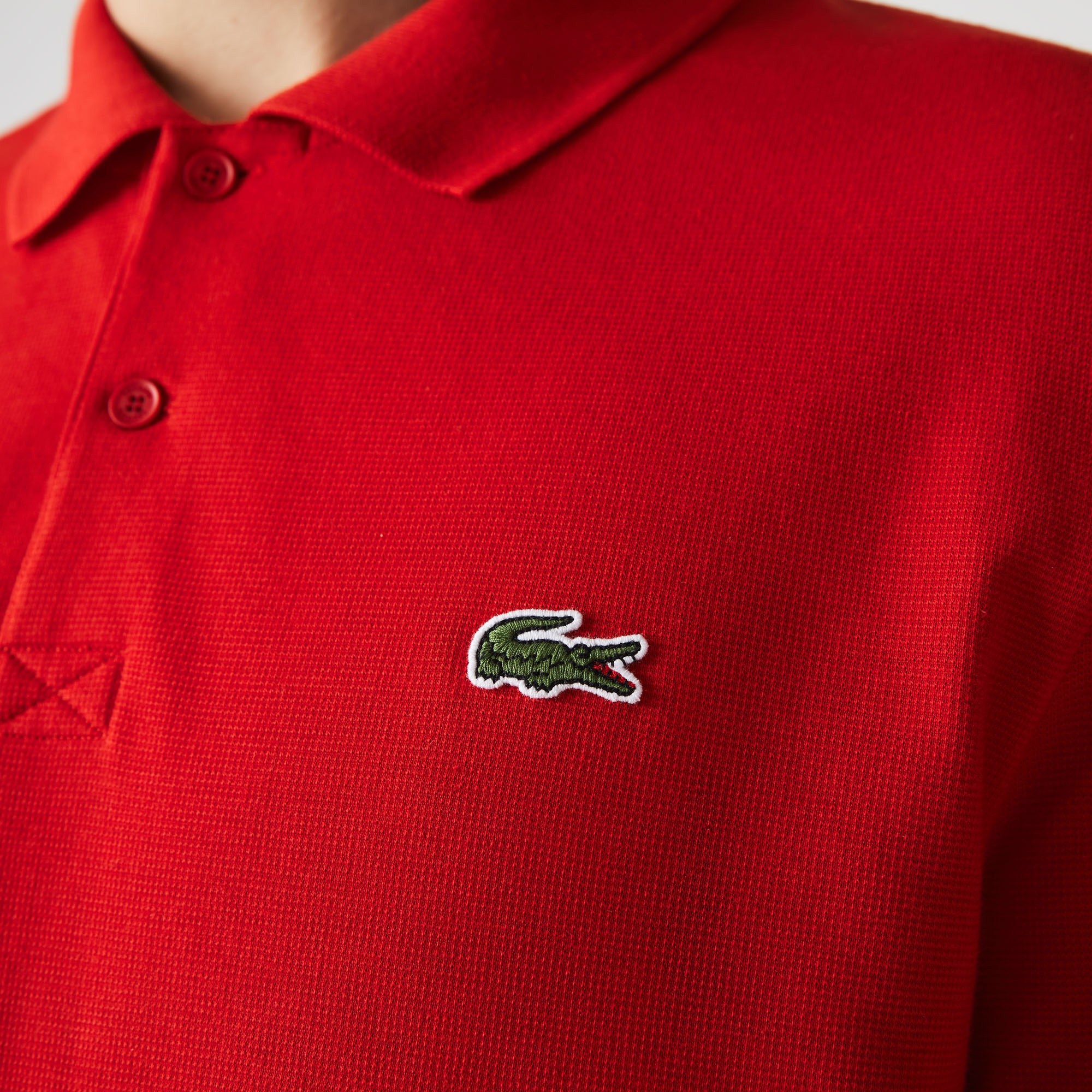 Lacoste Erkek Regular Fit Renk Bloklu Kırmızı Polo