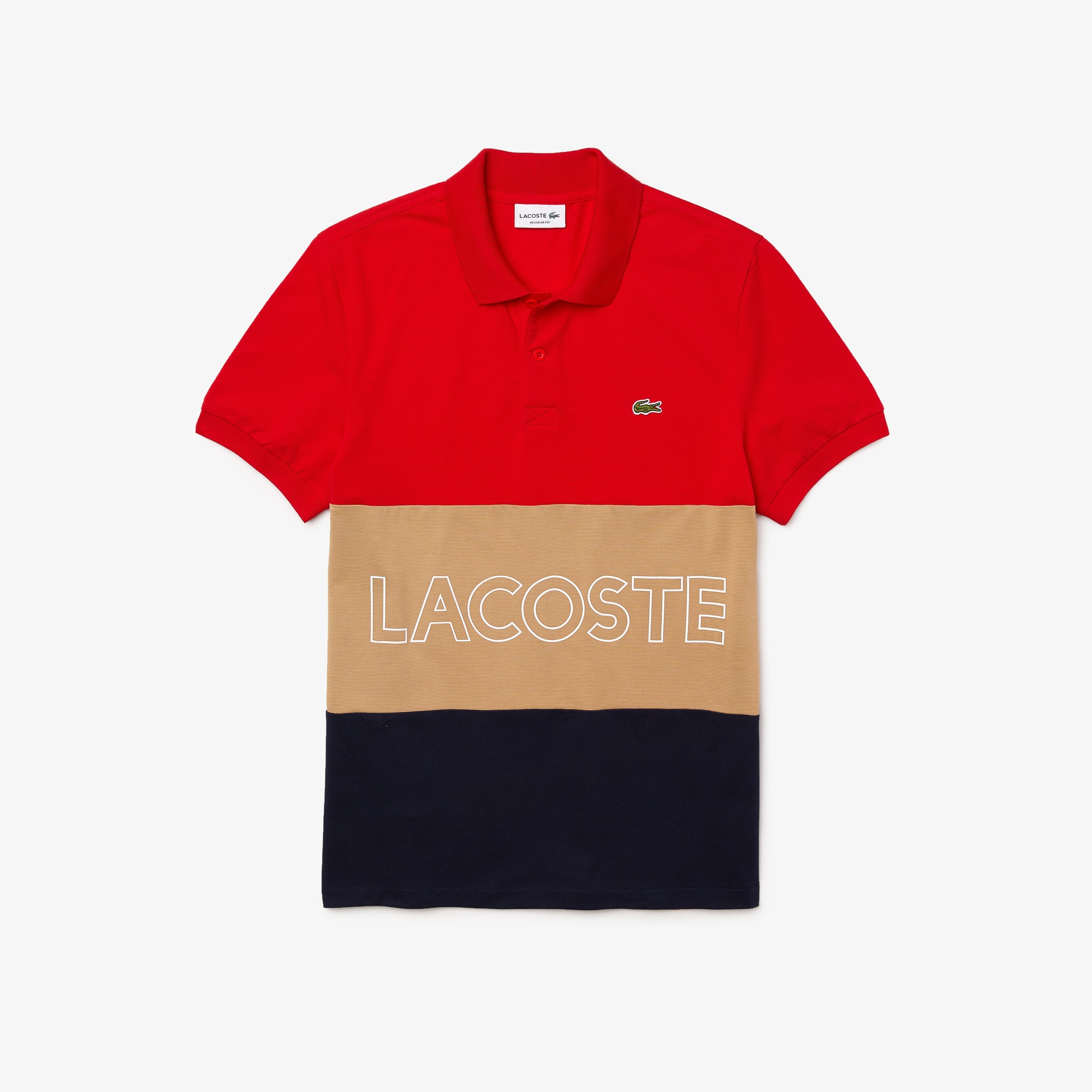 Lacoste Erkek Regular Fit Renk Bloklu Kırmızı Polo
