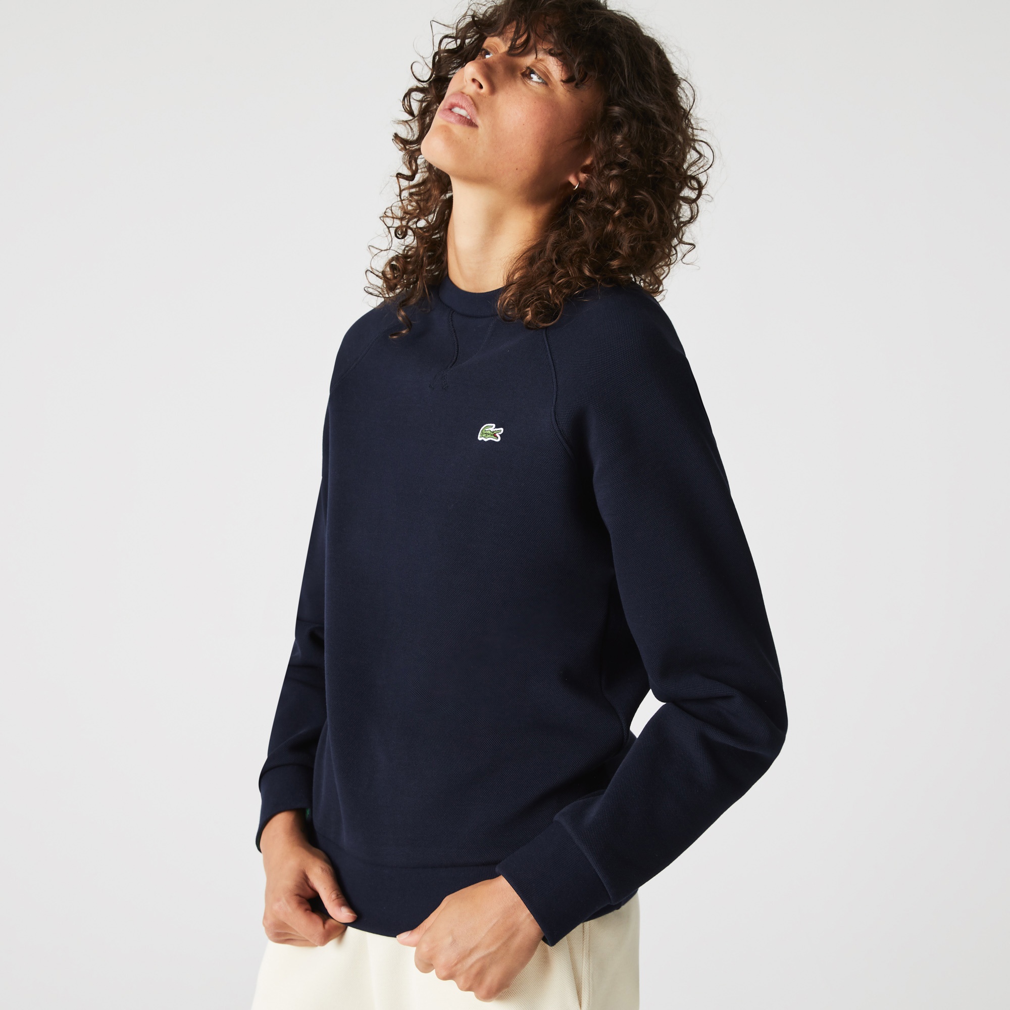 Lacoste Kadın Regular Fit Bisiklet Yaka Lacivert Sweatshirt