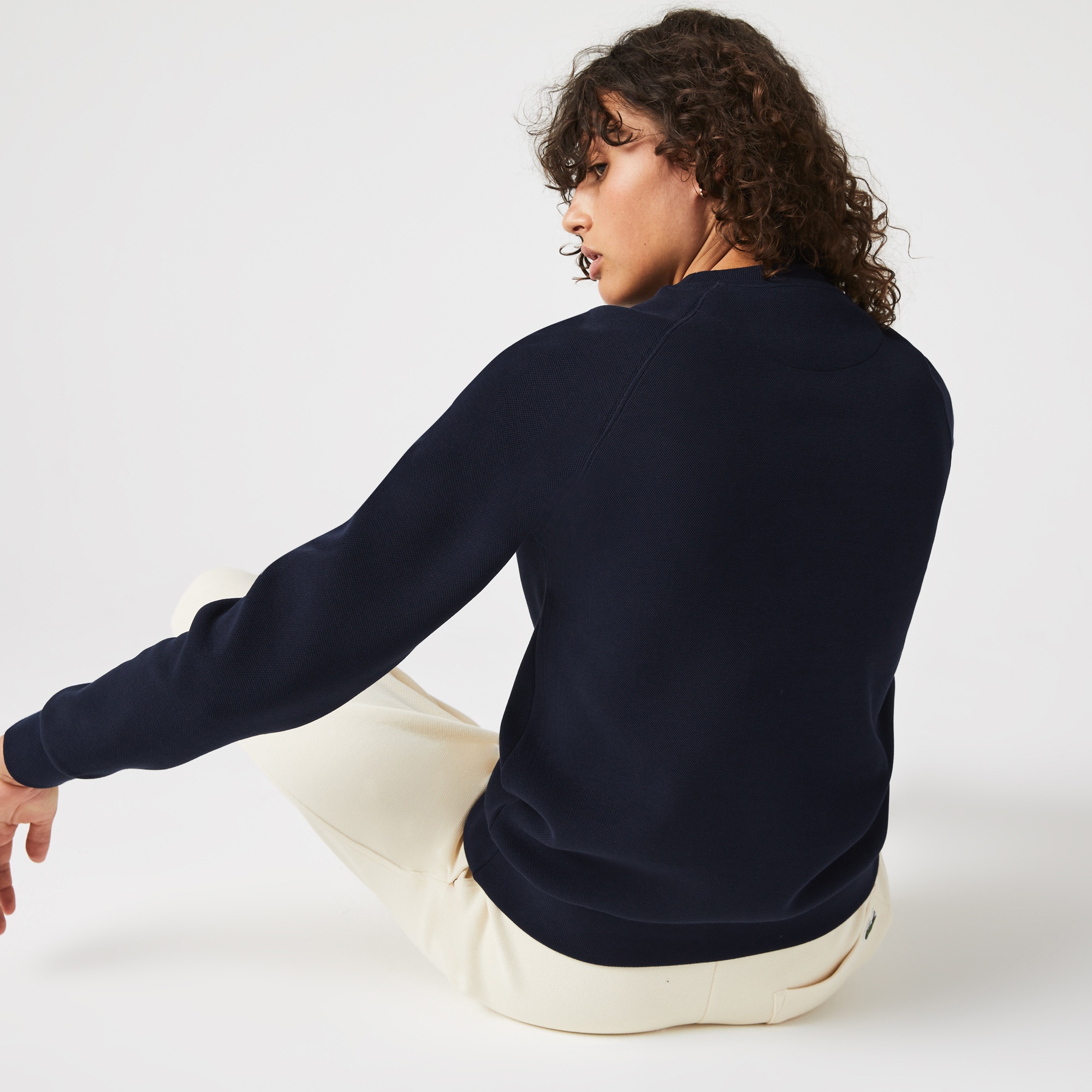 Lacoste Kadın Regular Fit Bisiklet Yaka Lacivert Sweatshirt