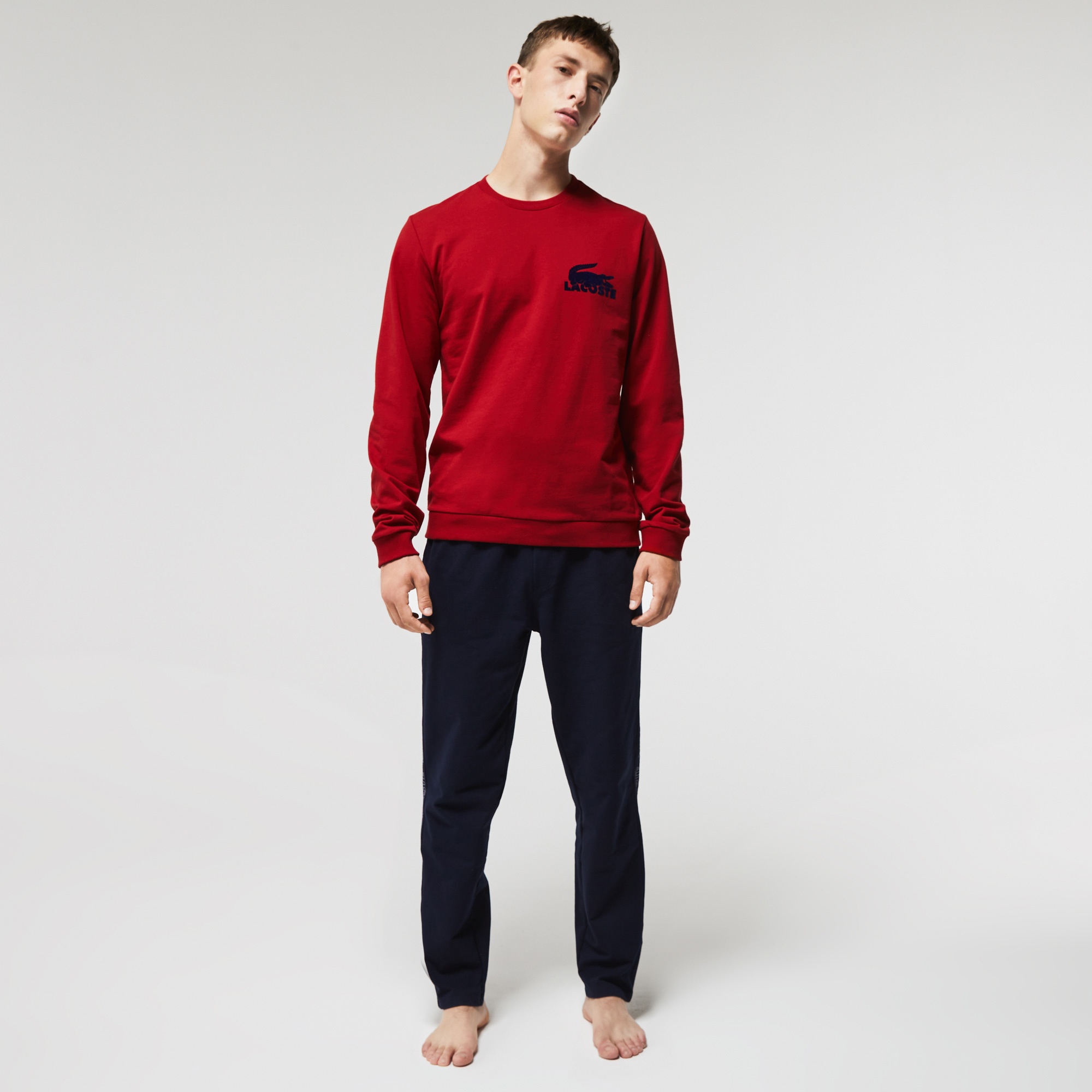 Lacoste Erkek Bisiklet Yaka Kırmızı Sweatshirt