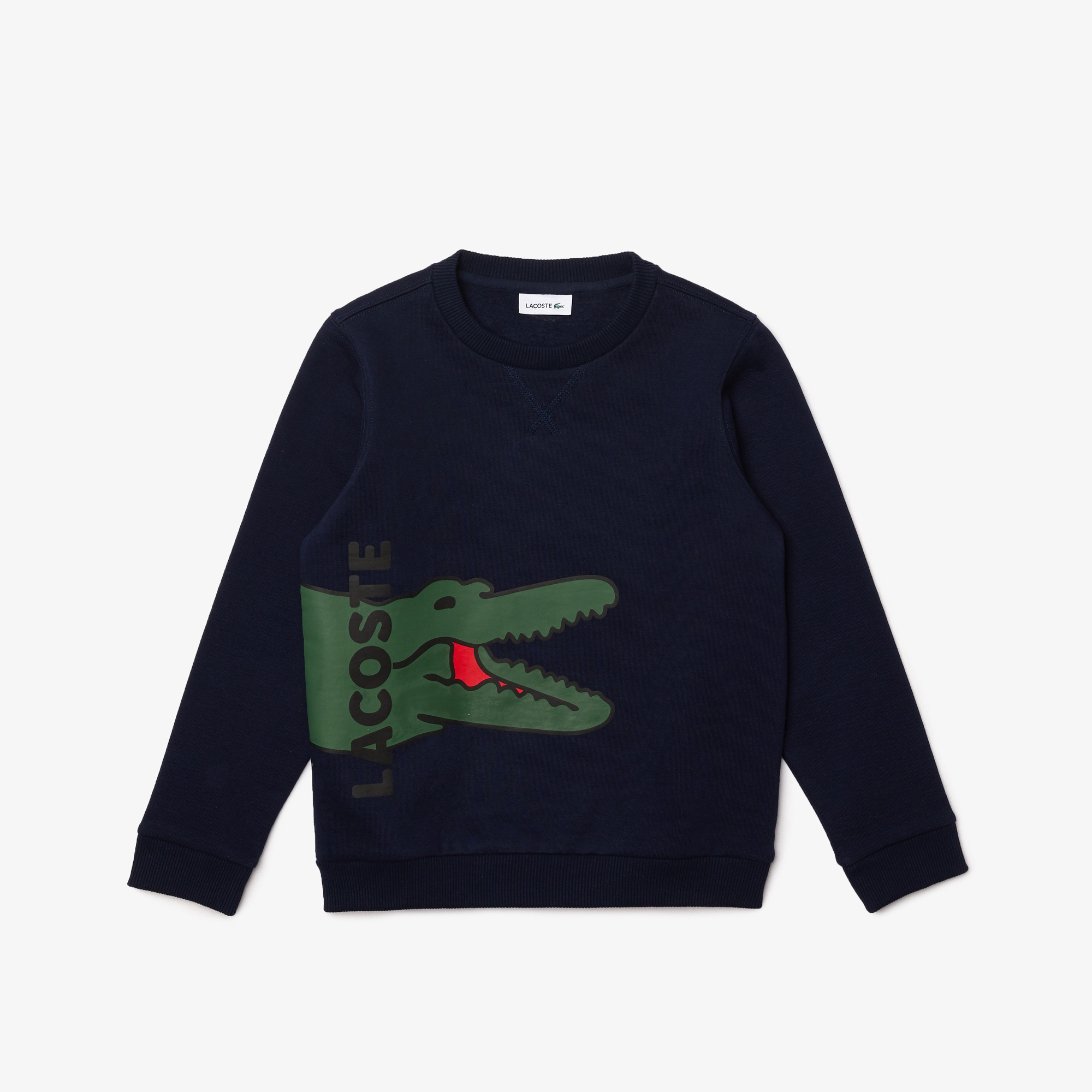 Lacoste Erkek Çocuk Bisiklet Yaka Baskılı Lacivert Sweatshirt