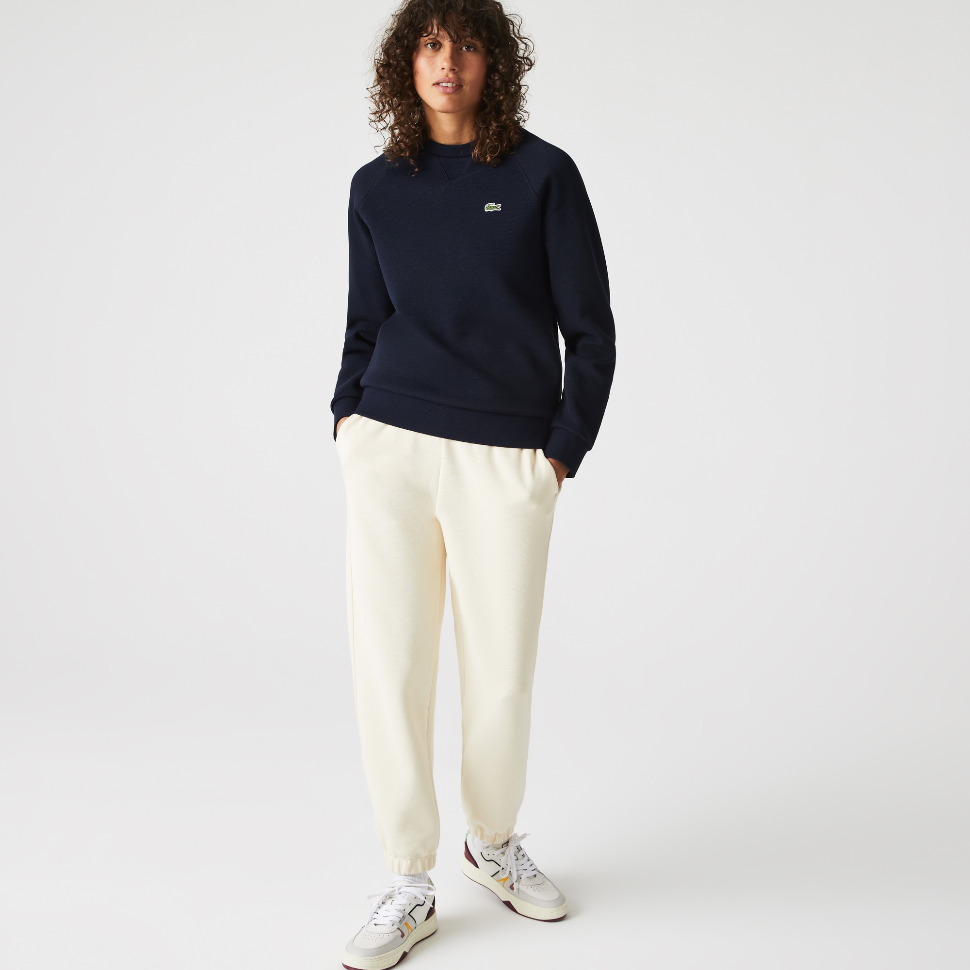 Lacoste Kadın Regular Fit Bisiklet Yaka Lacivert Sweatshirt