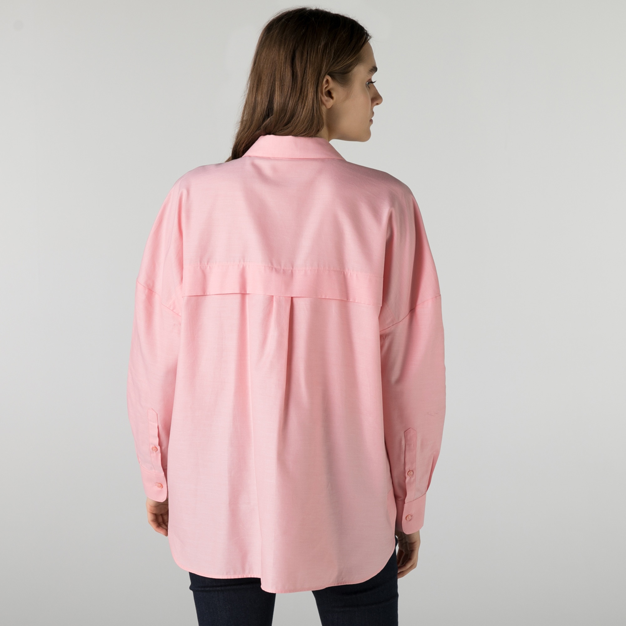 Lacoste Kadın Relaxed Fit Pembe Gömlek