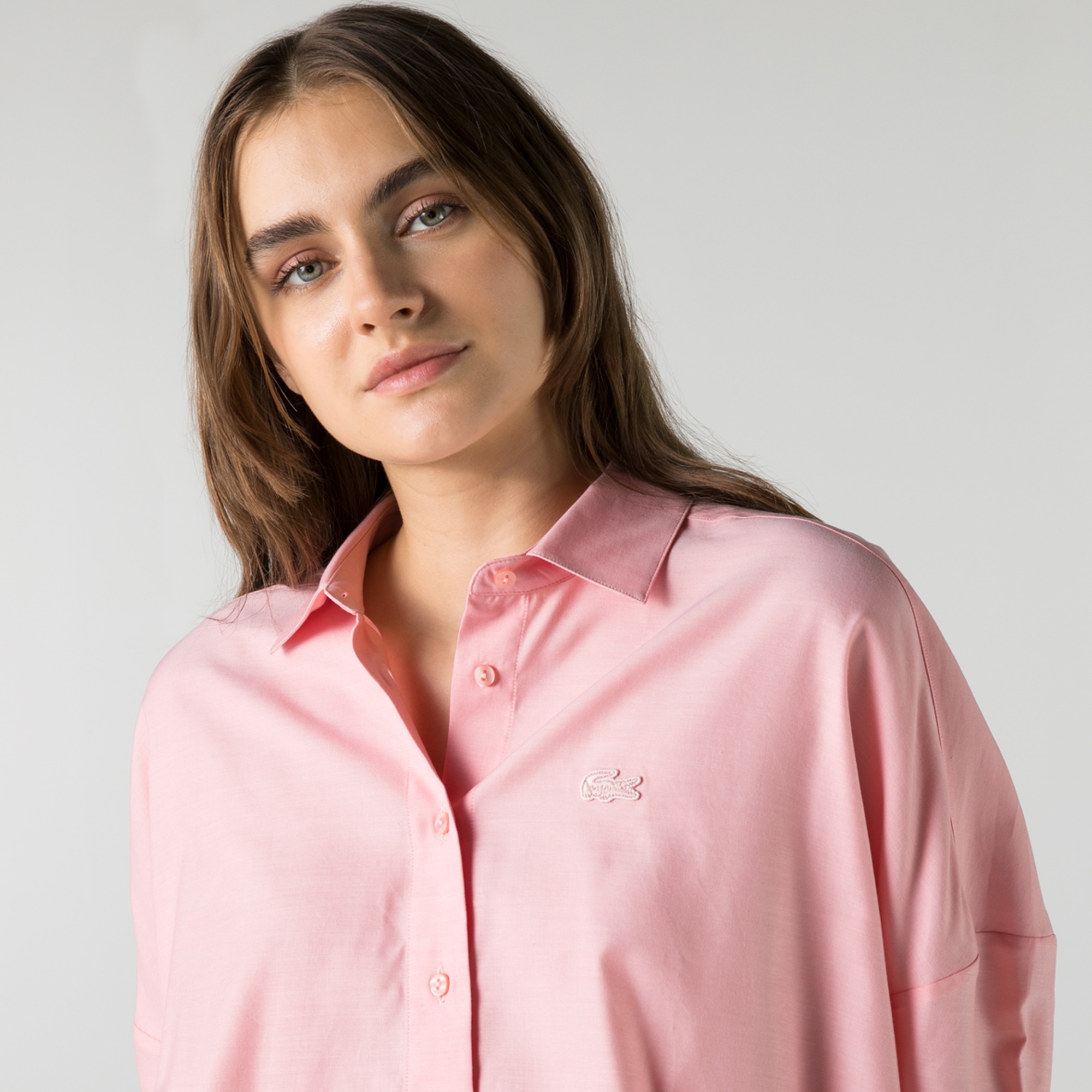 Lacoste Kadın Relaxed Fit Pembe Gömlek