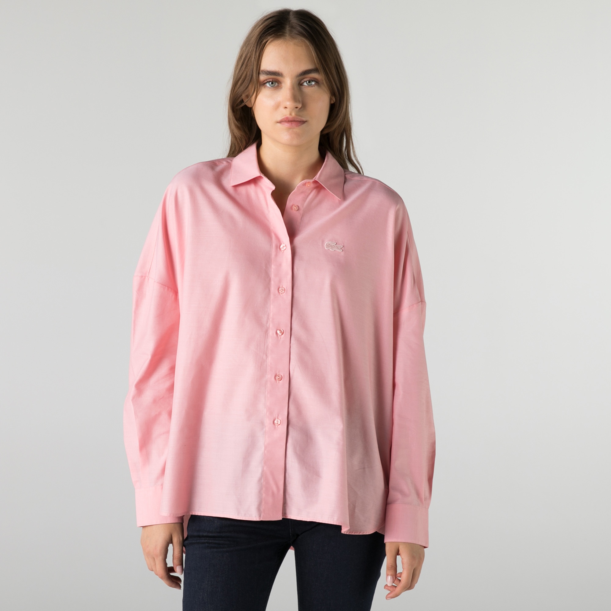 Lacoste Kadın Relaxed Fit Pembe Gömlek