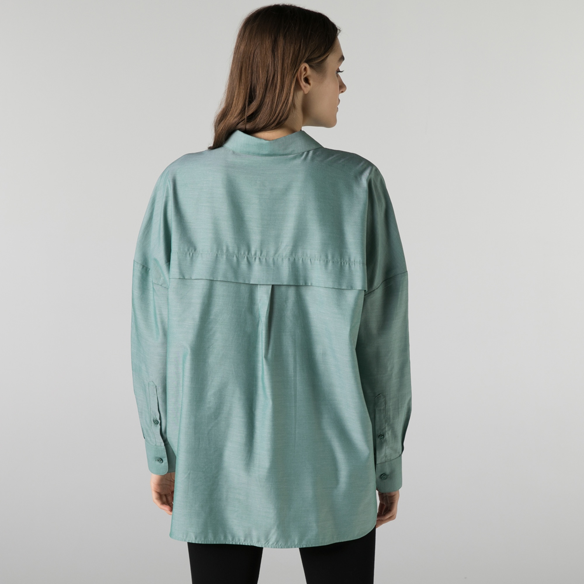 Lacoste Kadın Relaxed Fit Yeşil Gömlek