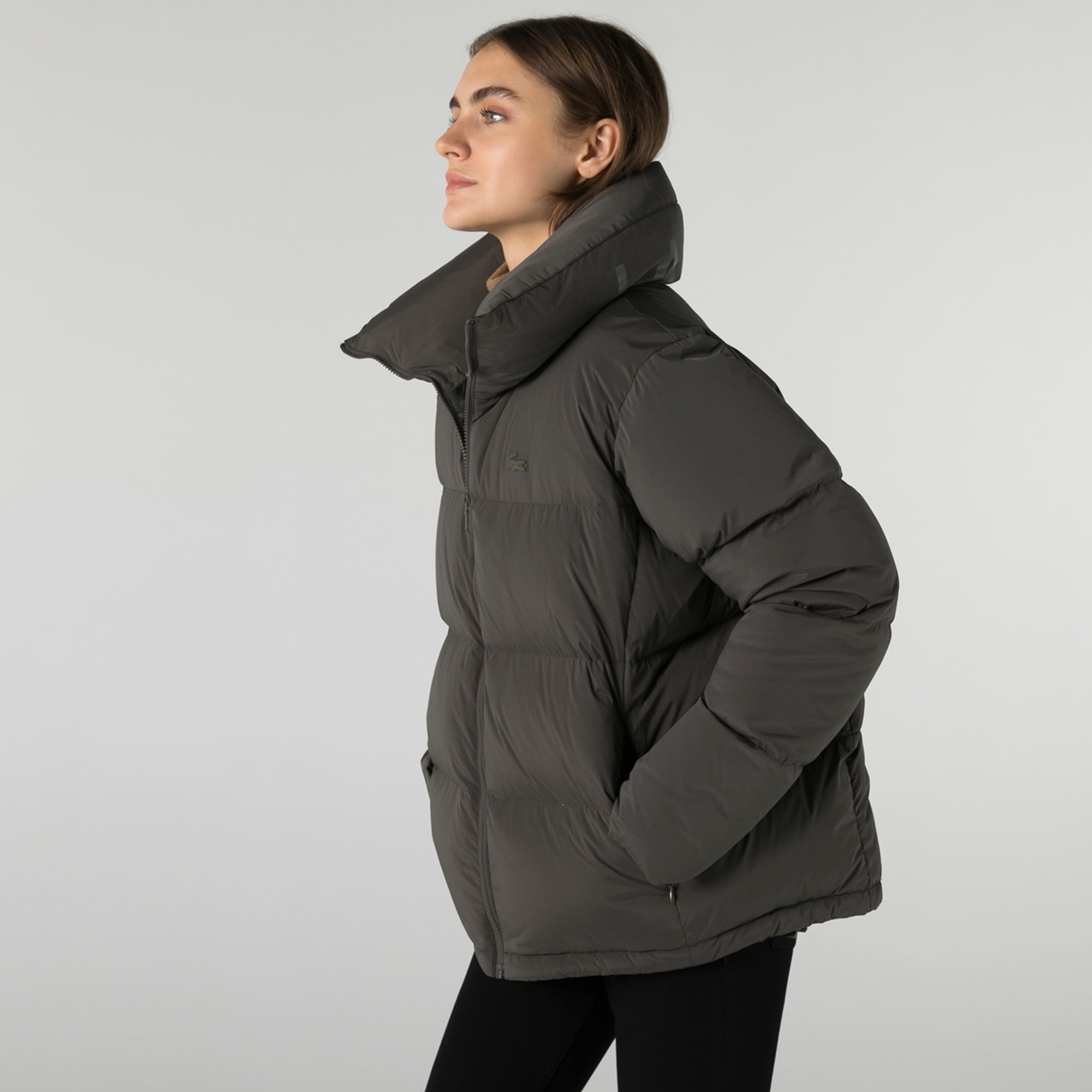 Lacoste Kadın Kapitone Haki Mont