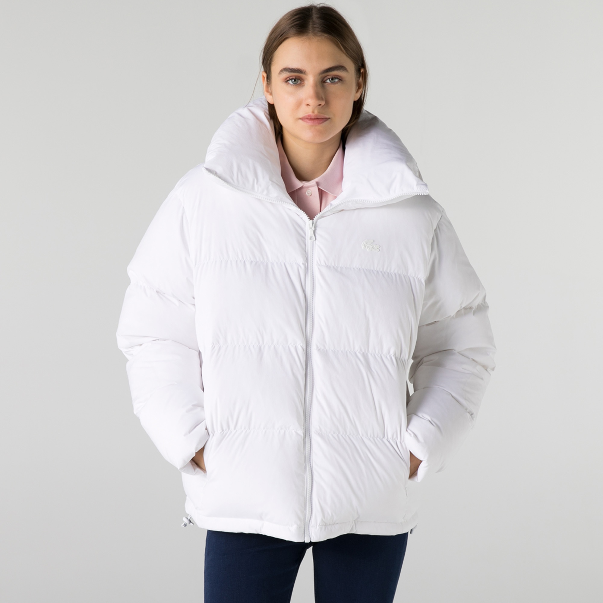 Lacoste Kadın Kapitone Beyaz Mont