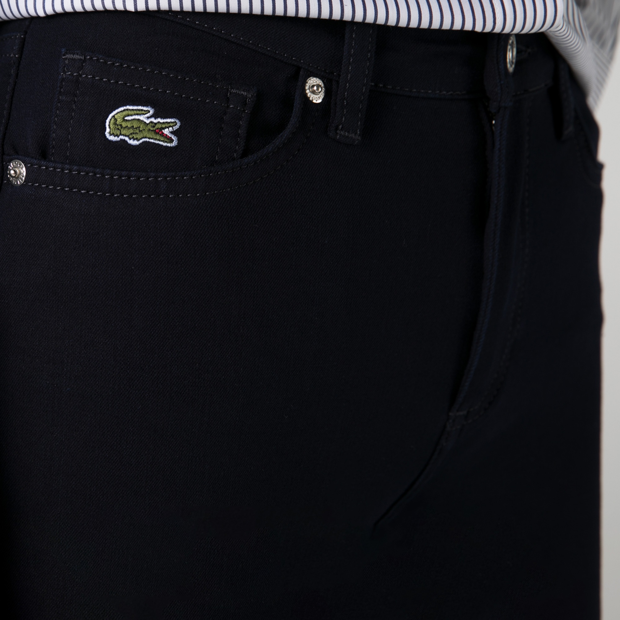 Lacoste Kadın Slim Fit Lacivert Denim Pantolon