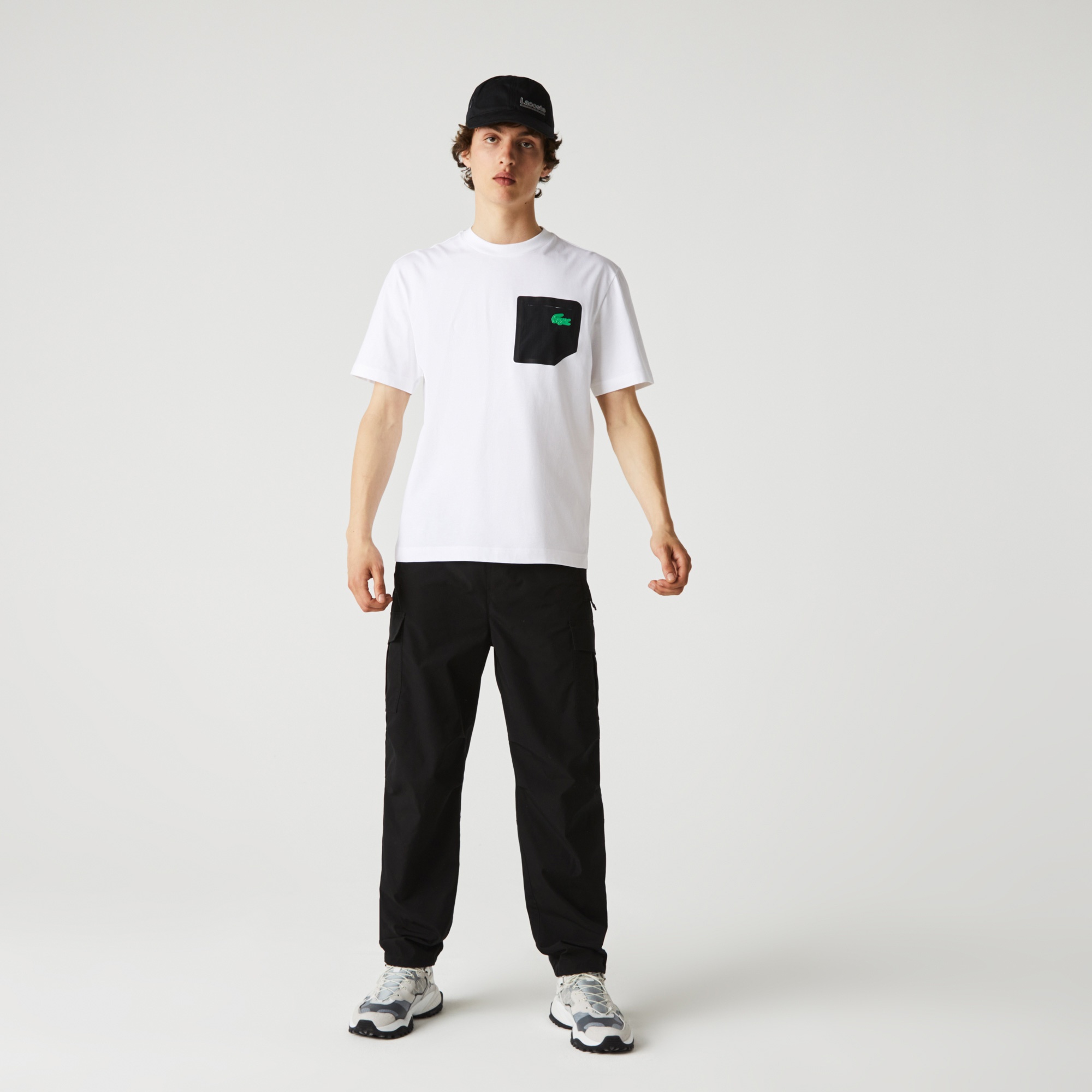 Lacoste Erkek Relaxed Fit Bisiklet Yaka Beyaz T-Shirt