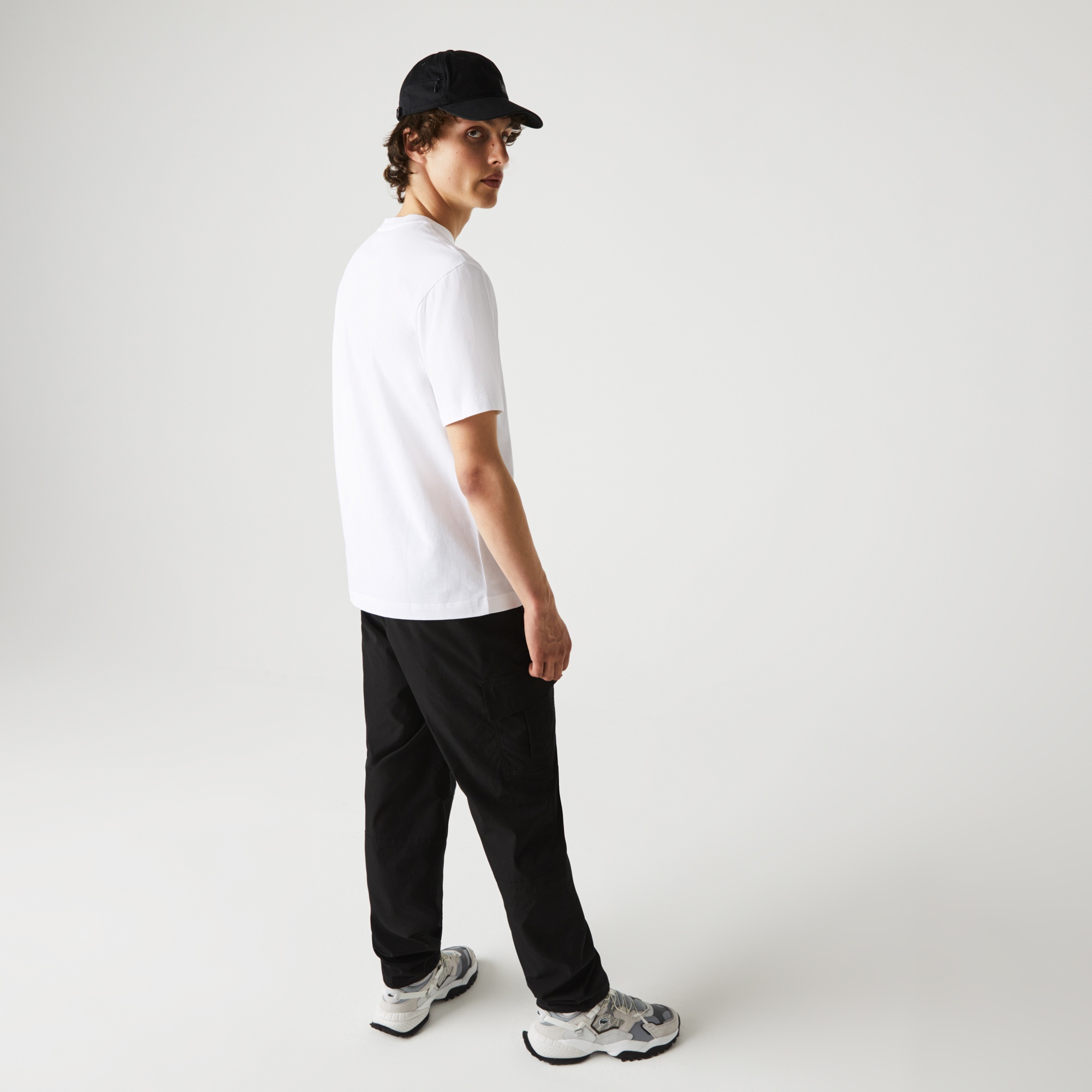 Lacoste Erkek Relaxed Fit Bisiklet Yaka Beyaz T-Shirt