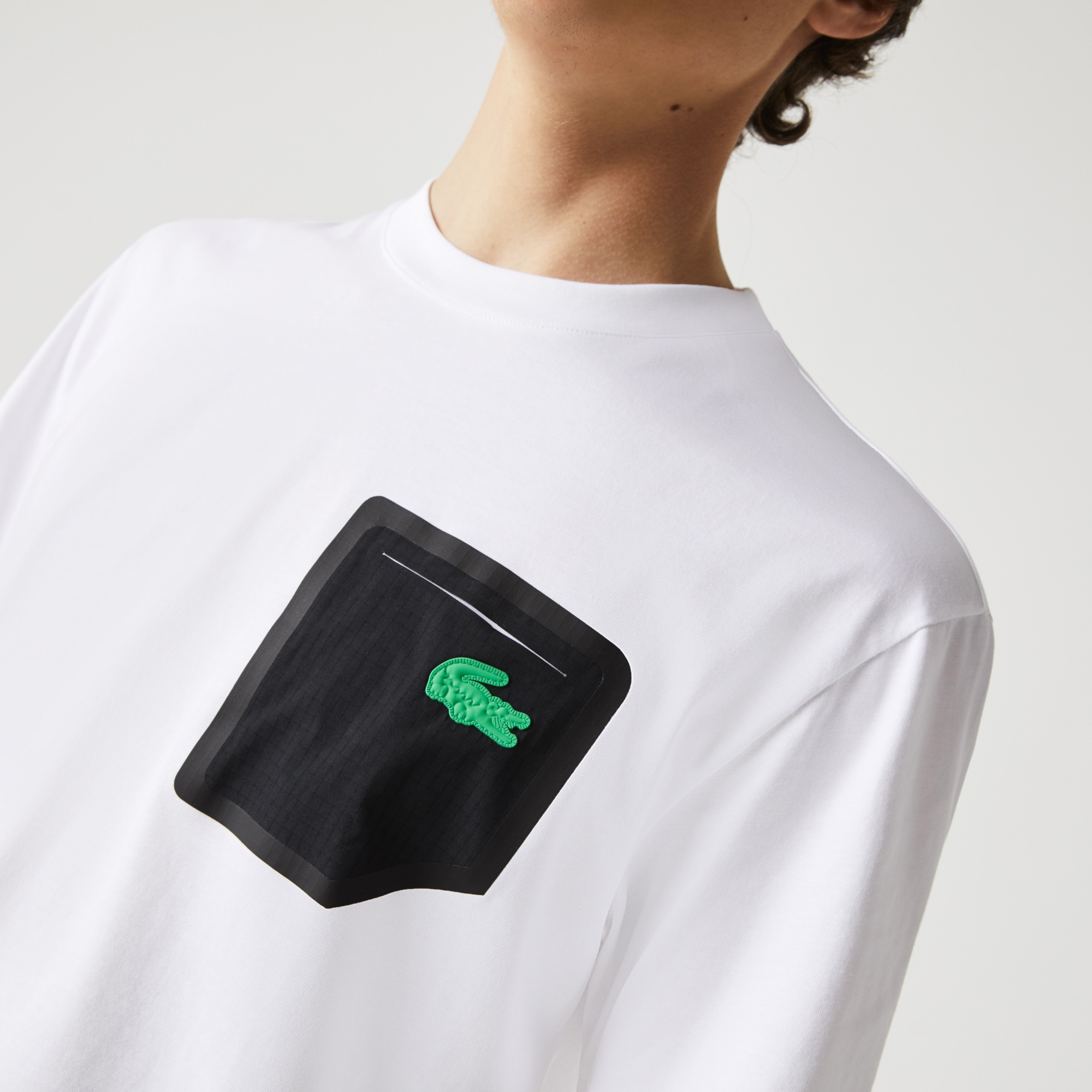 Lacoste Erkek Relaxed Fit Bisiklet Yaka Beyaz T-Shirt