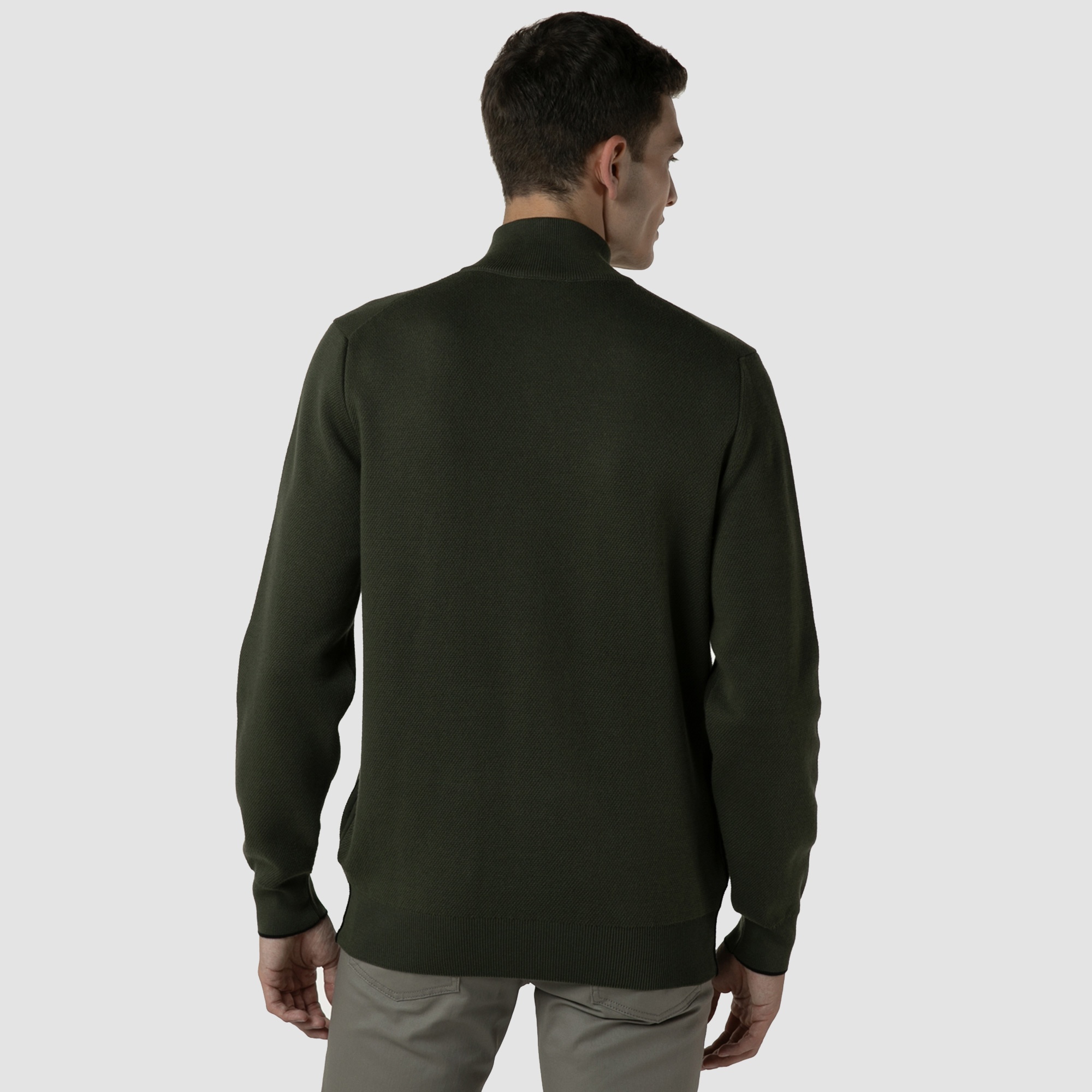 Lacoste Erkek Fermuarlı Haki Hırka