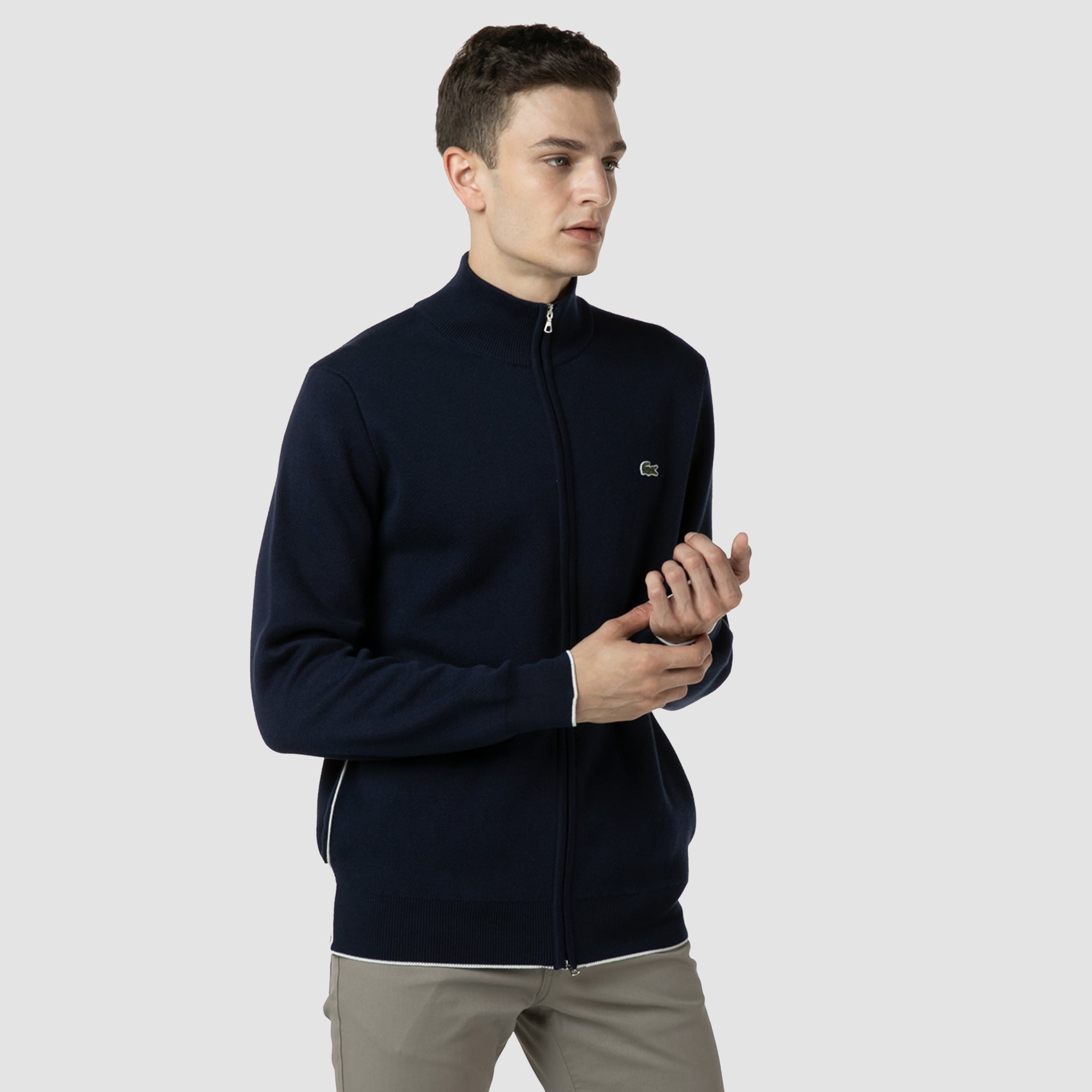 Lacoste Erkek Fermuarlı Lacivert Hırka