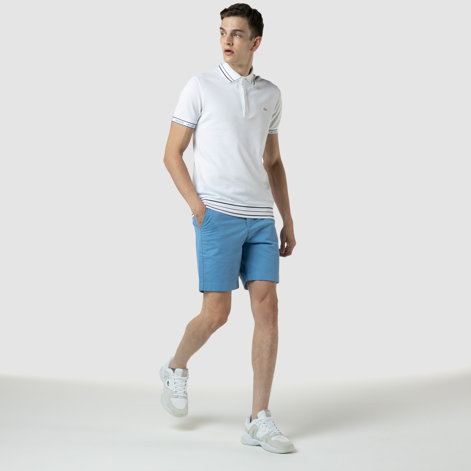 Lacoste Erkek Klasik Fit Mavi Şort Bermuda