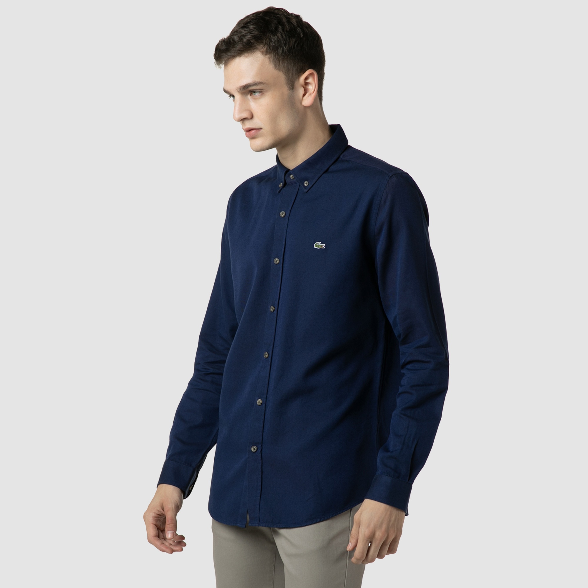 Lacoste Erkek Slim Fit Lacivert Gömlek