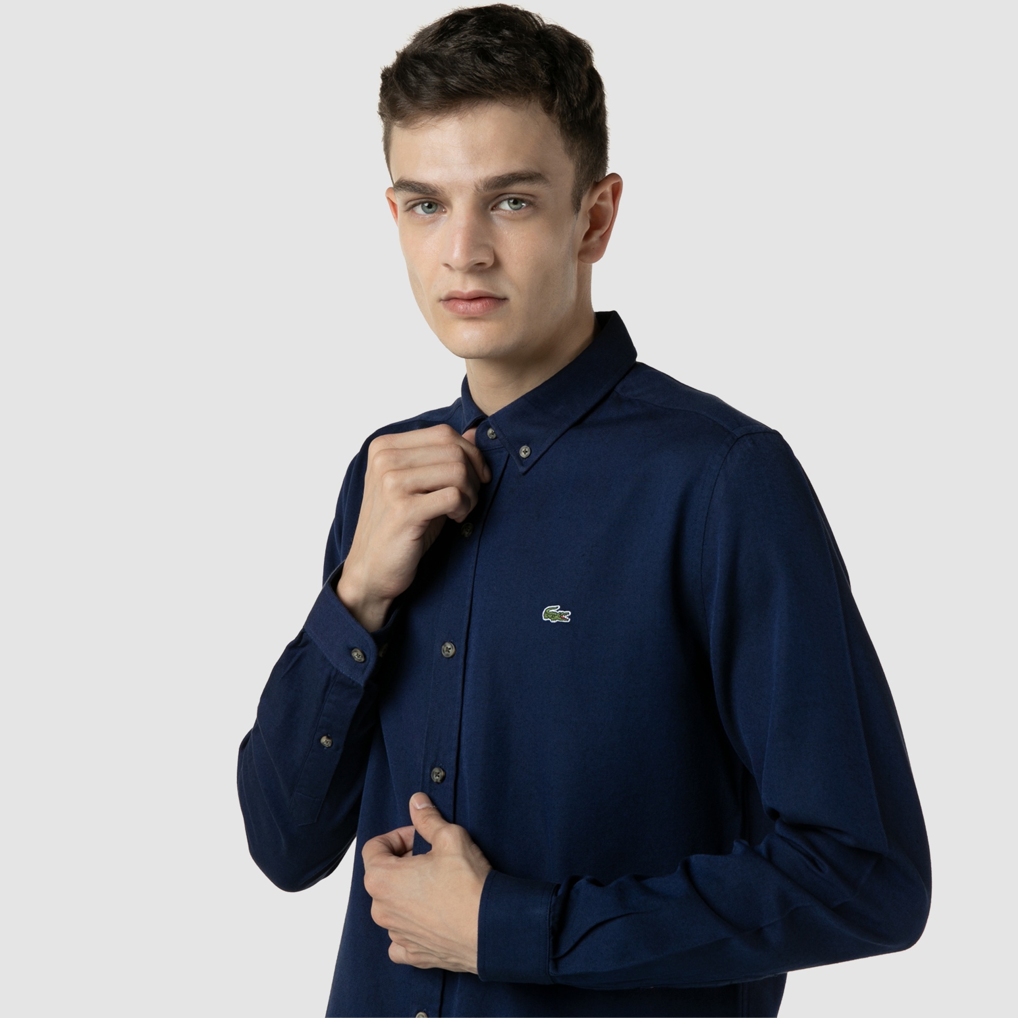 Lacoste Erkek Slim Fit Lacivert Gömlek
