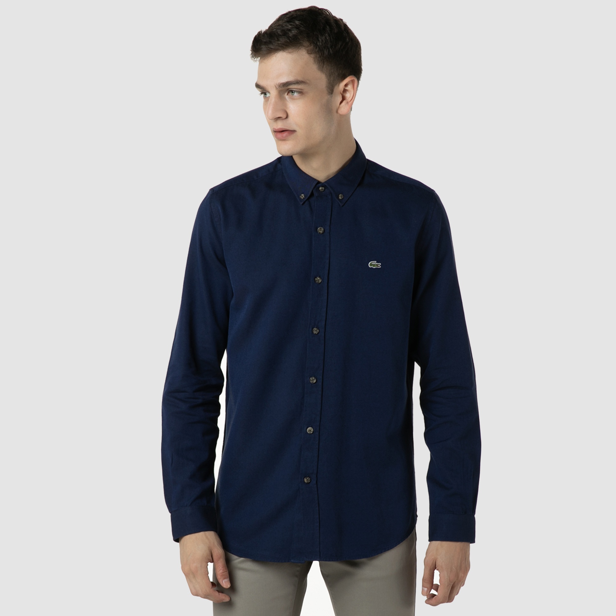 Lacoste Erkek Slim Fit Lacivert Gömlek