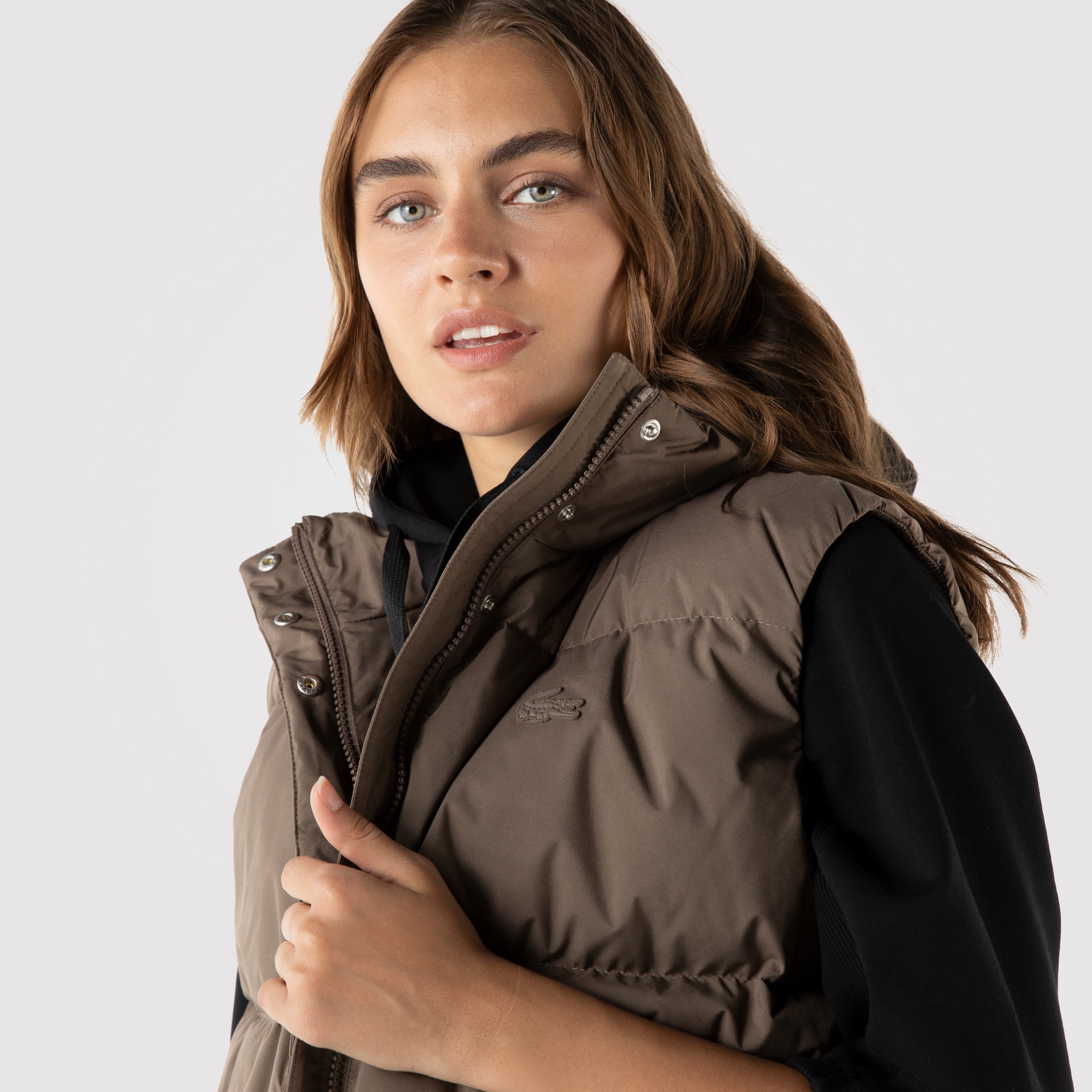 Lacoste Kadın Kahverengi Şişme Yelek