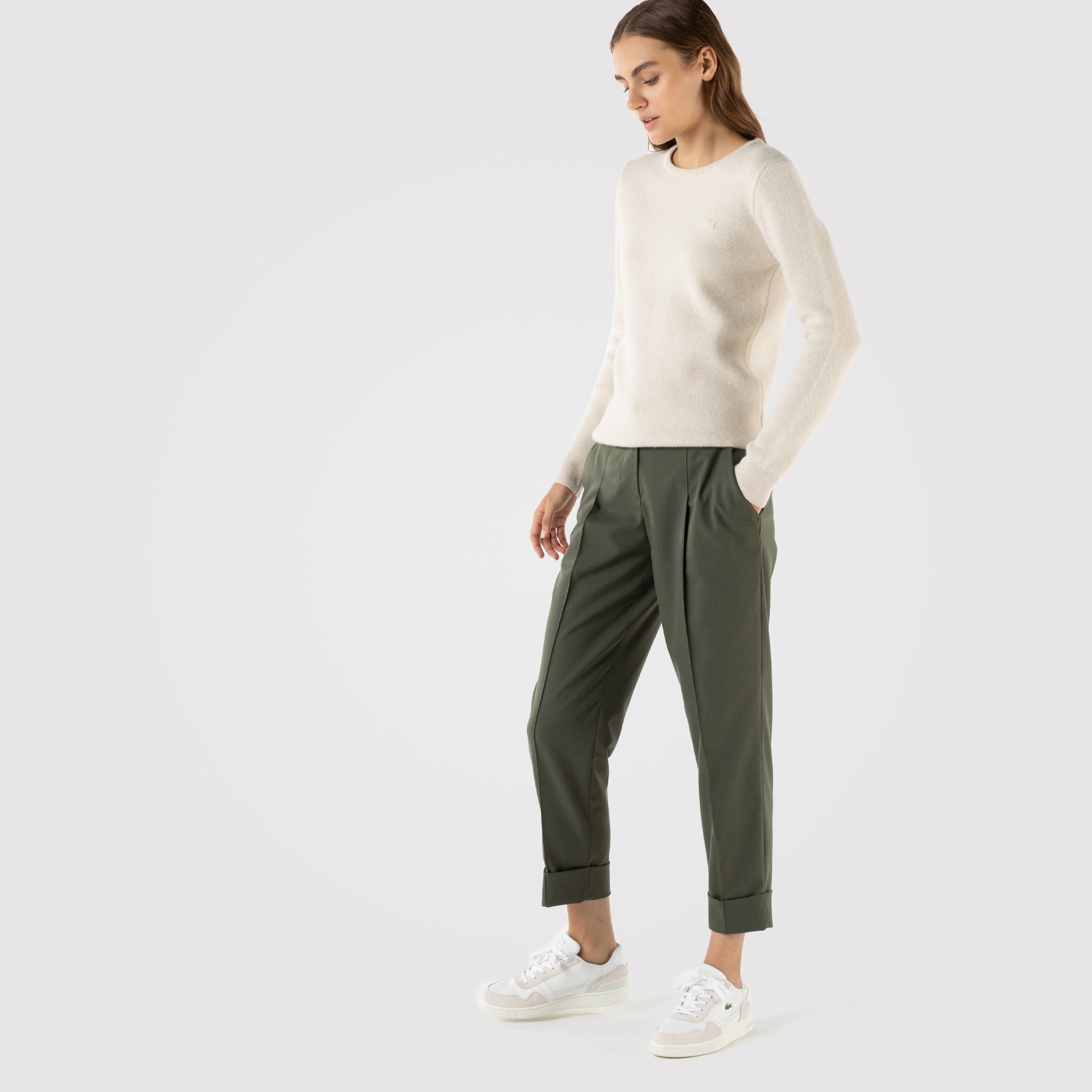 Lacoste Kadın Relaxed Fit Haki Pantolon