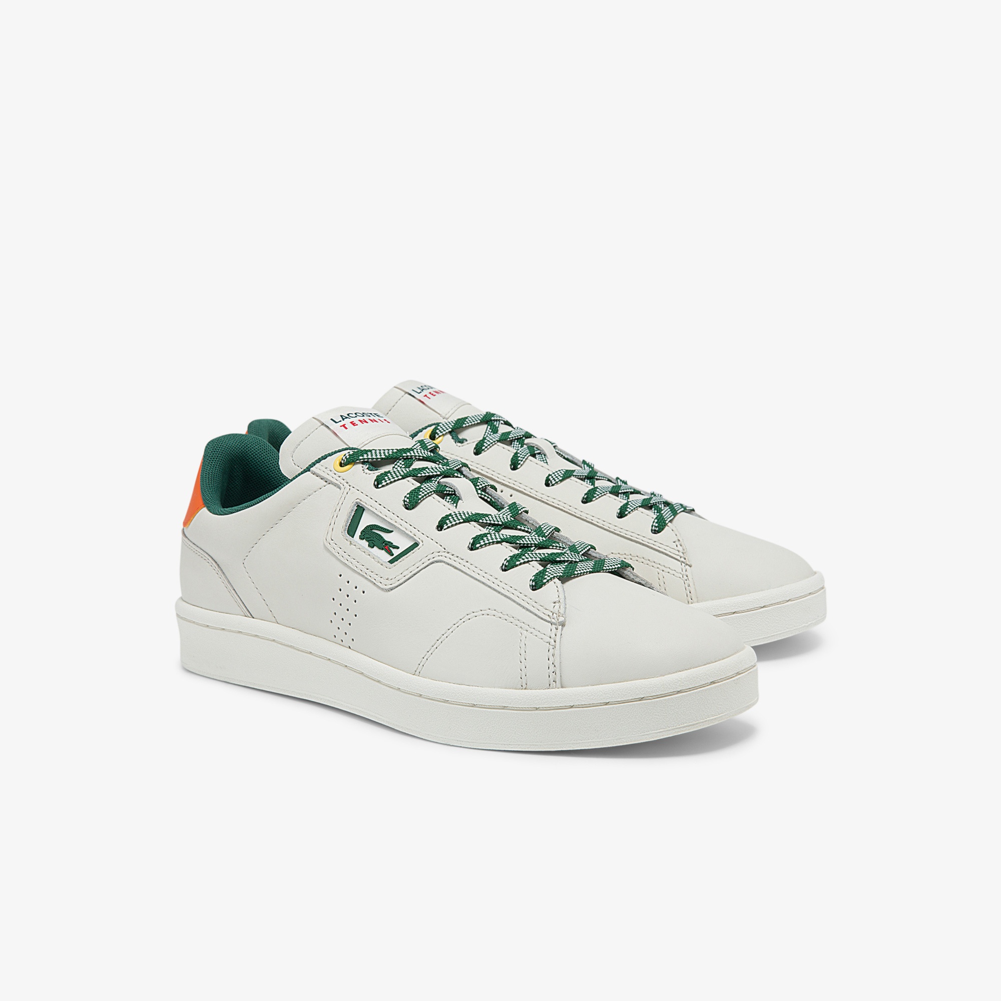 Lacoste Masters Classic 01211Psma Erkek Deri Bej - Turuncu Sneaker
