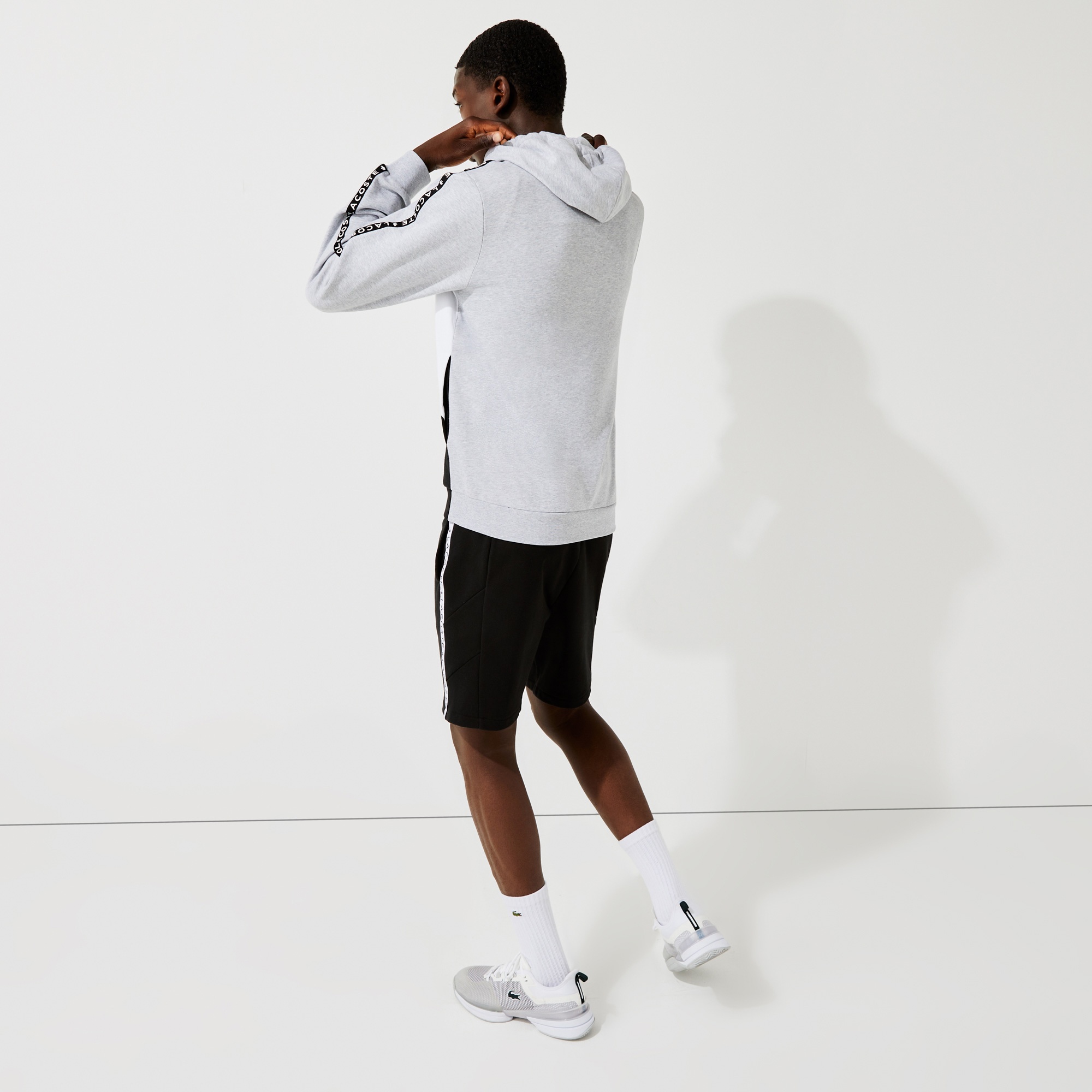 Lacoste Erkek Classic Fit Fermuarlı Renk Bloklu Gri Sweatshirt