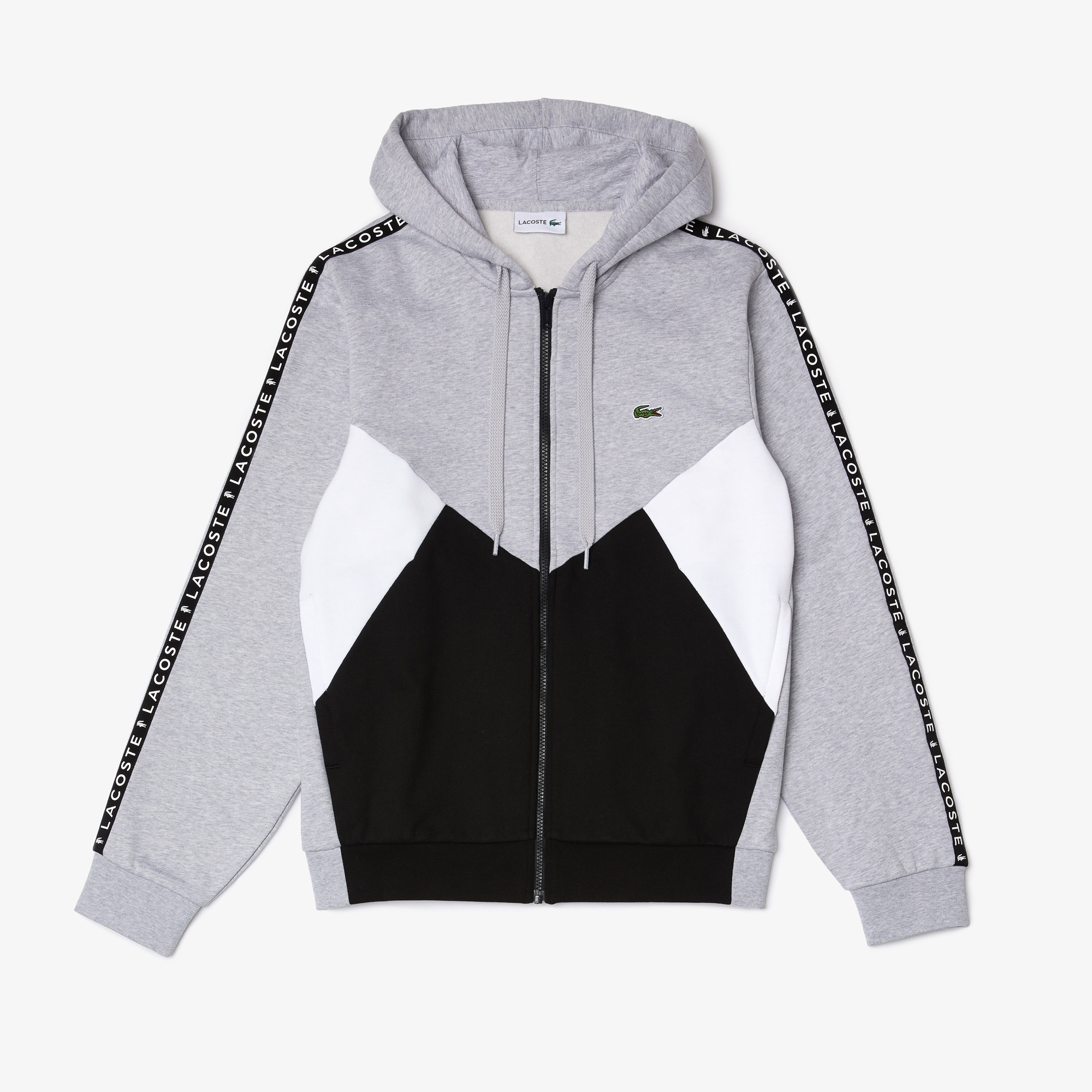 Lacoste Erkek Classic Fit Fermuarlı Renk Bloklu Gri Sweatshirt