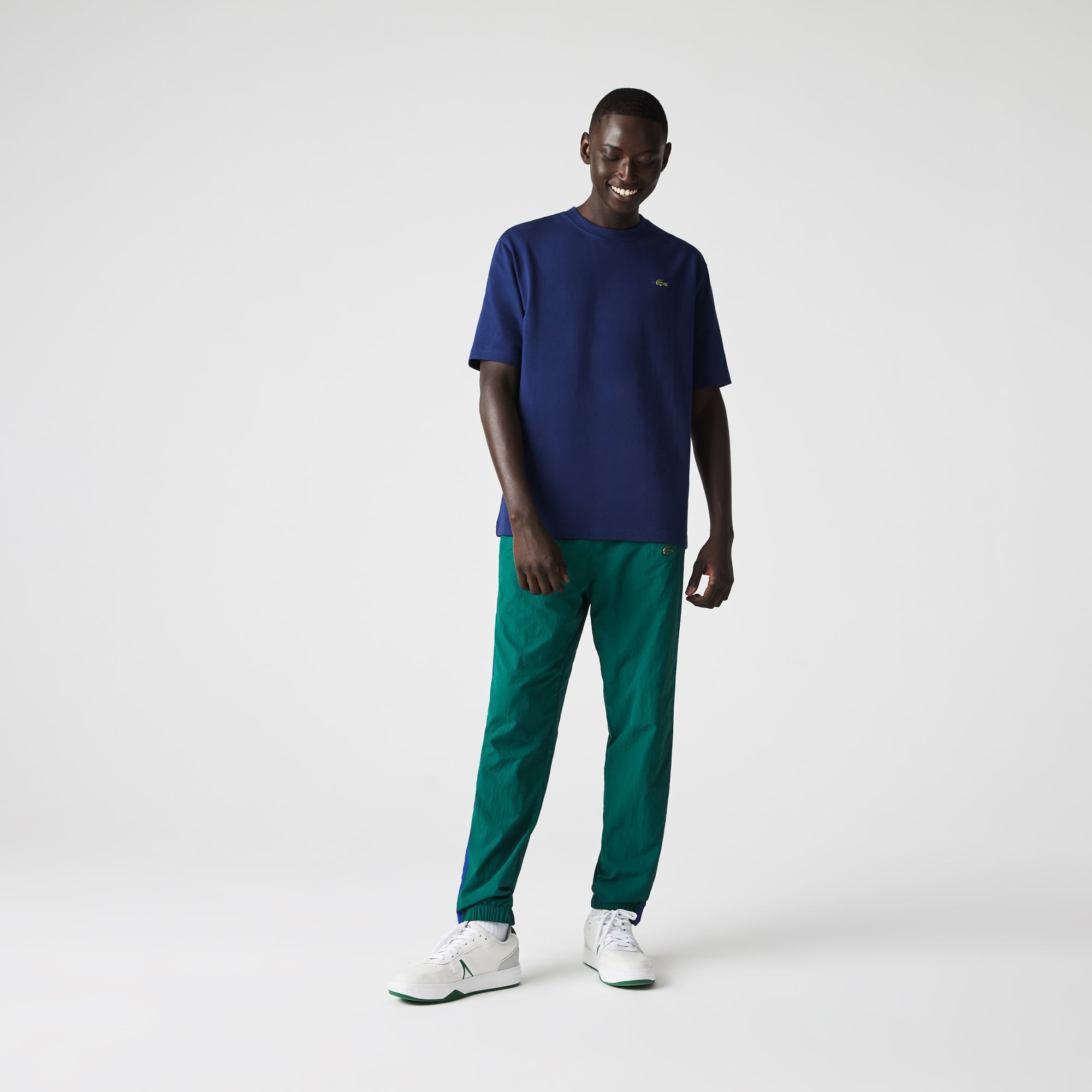 Lacoste L!VE Unisex Relaxed Fit Bisiklet Yaka Lacivert T-Shirt