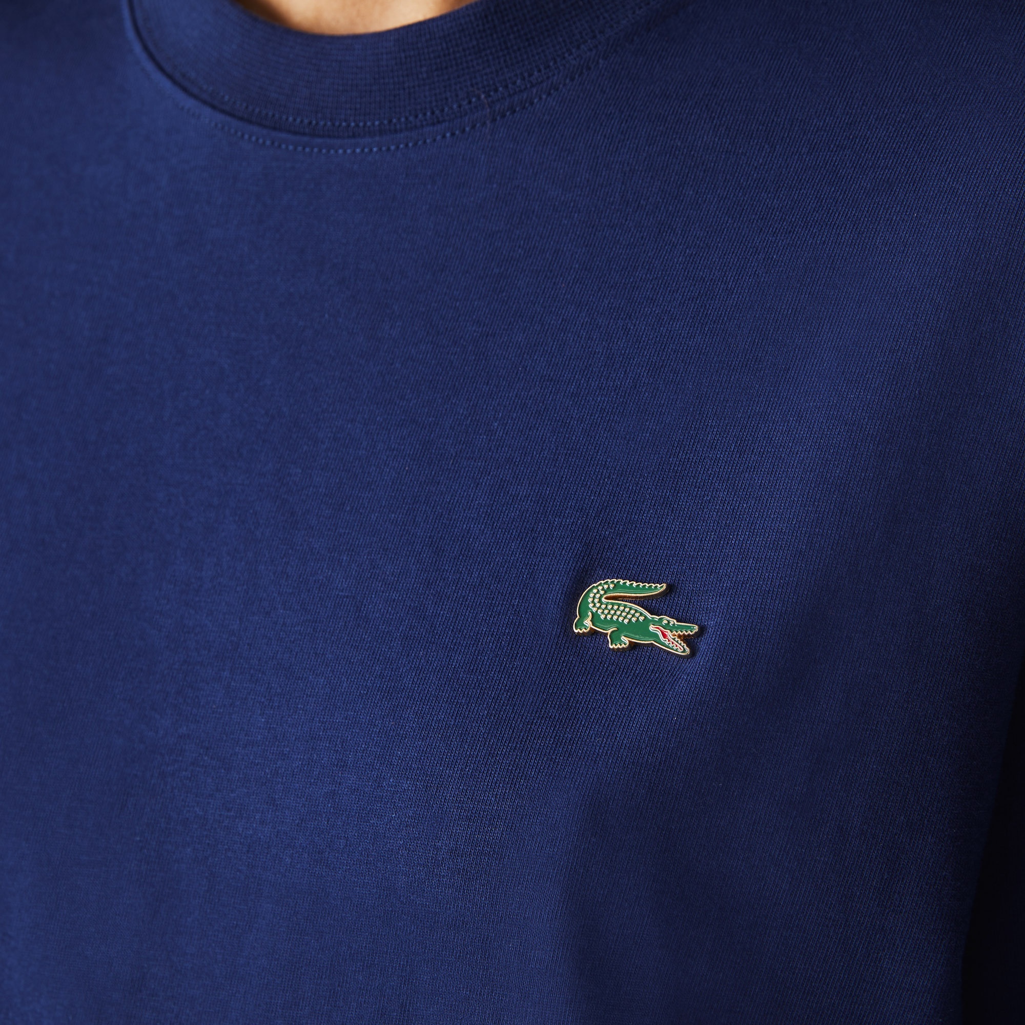 Lacoste L!VE Unisex Relaxed Fit Bisiklet Yaka Lacivert T-Shirt