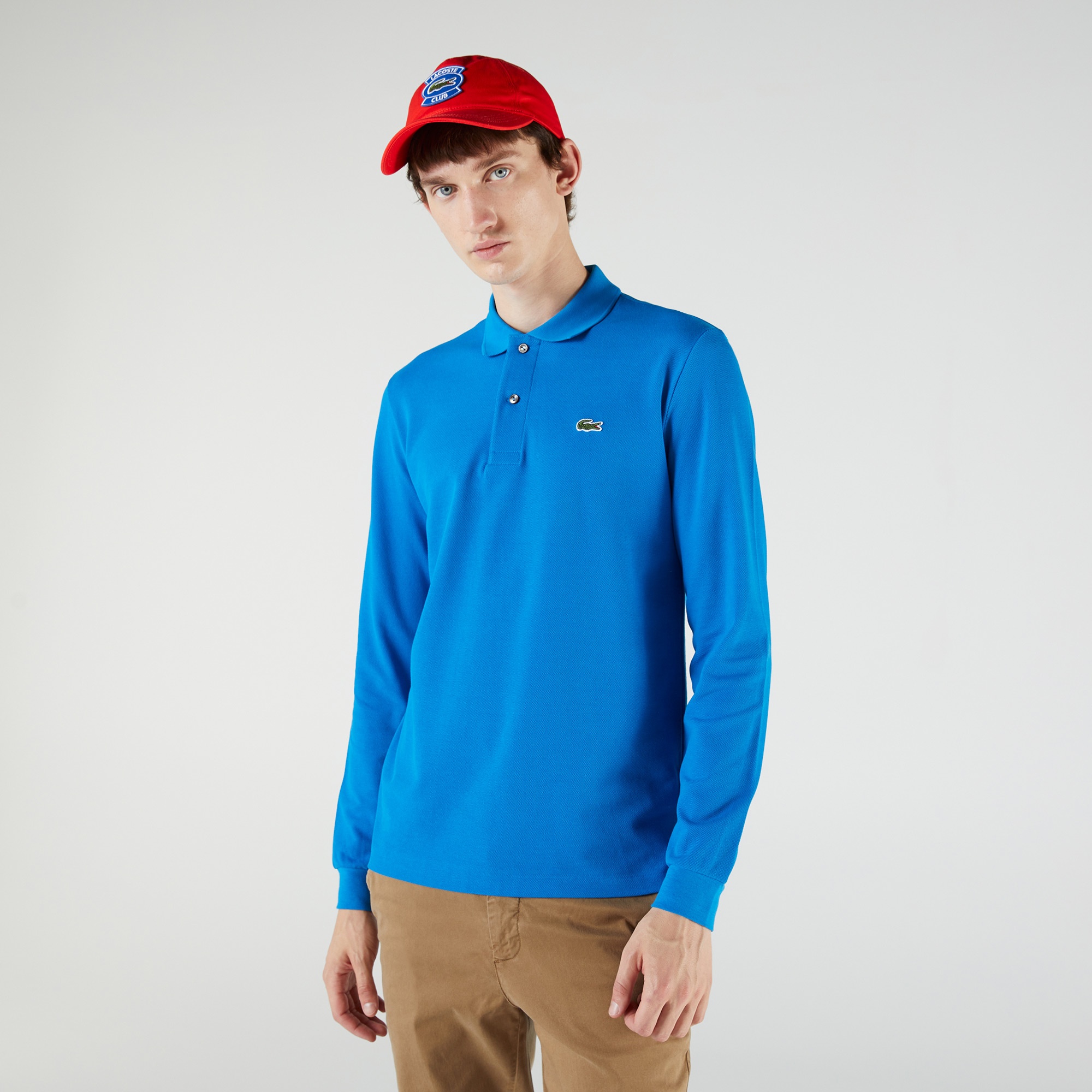 Lacoste Erkek Classic Fit Uzun Kollu Mavi Polo
