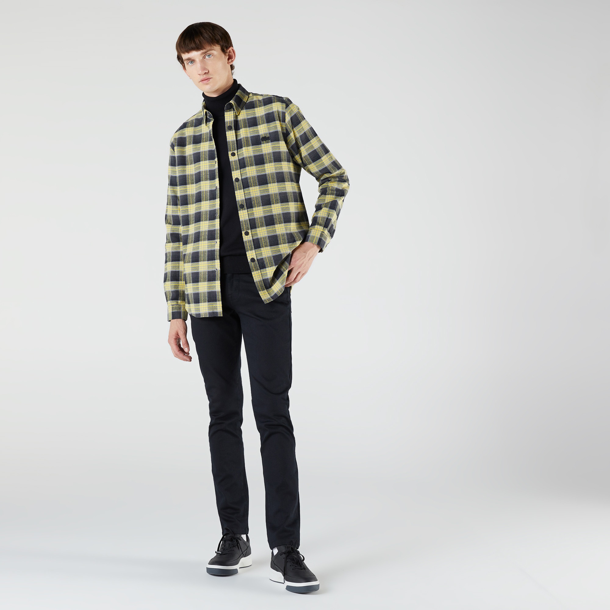 Lacoste Erkek Regular Fit Ekose Sarı Gömlek