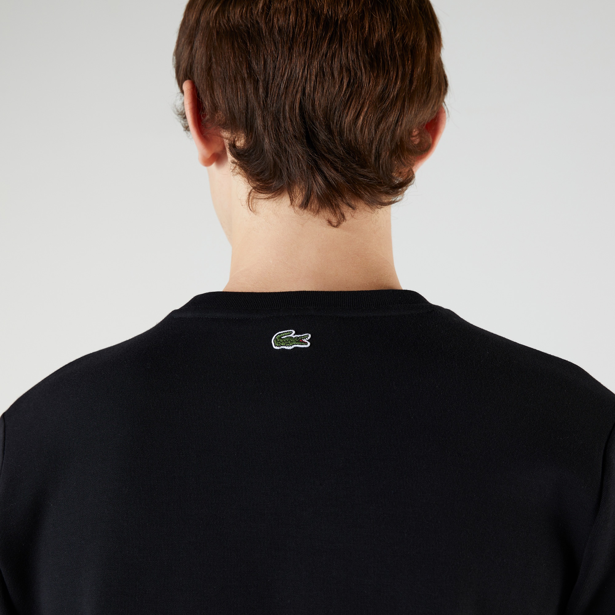 Lacoste Erkek Regular Fit Bisiklet Yaka Baskılı Siyah Sweatshirt
