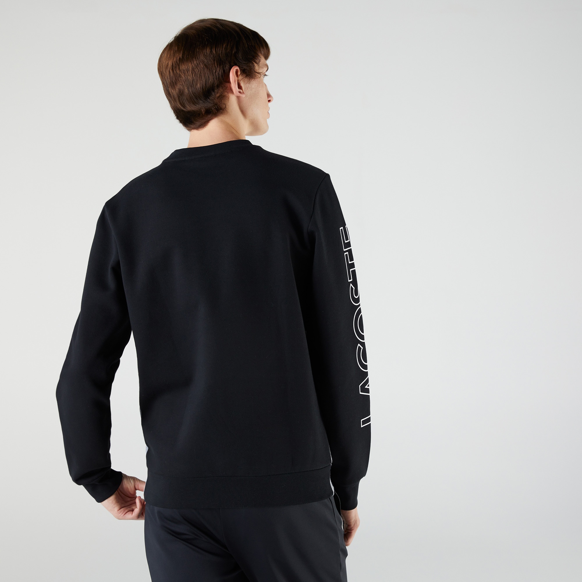 Lacoste Erkek Classic Fit Bisiklet Yaka Renk Bloklu Siyah Sweatshirt