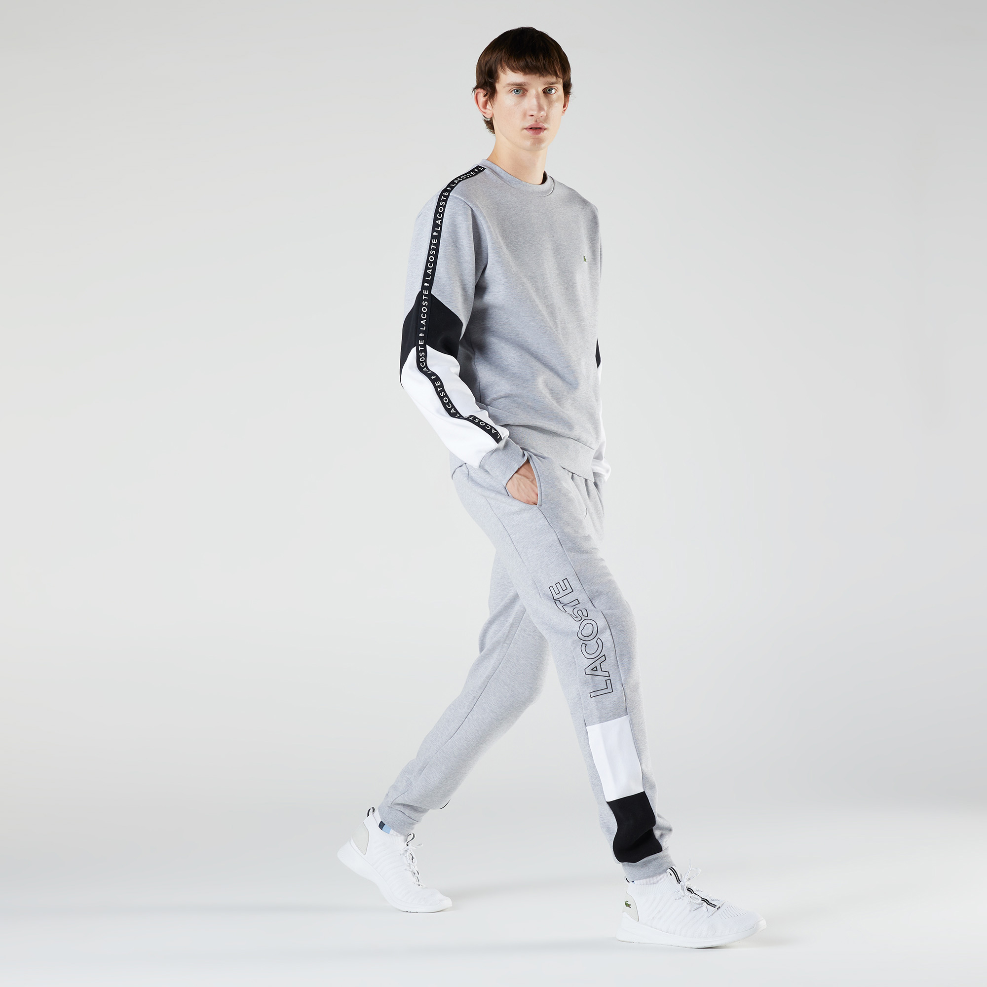 Lacoste Erkek Tappered Fit Renk Bloklu Gri Eşofman Altı XH7064.P0F