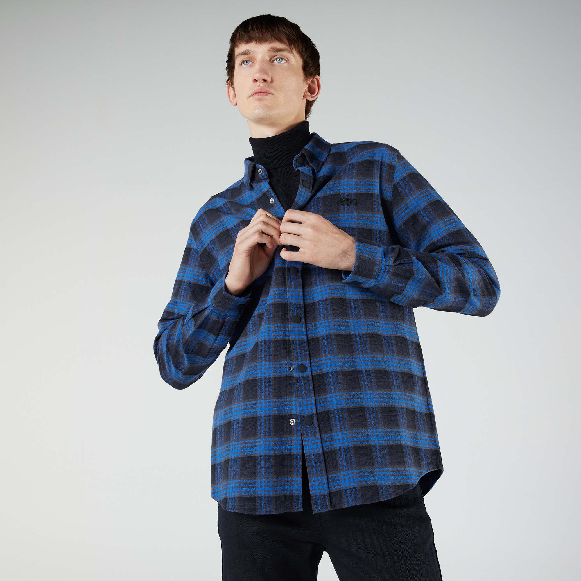 Lacoste Erkek Regular Fit Ekose Mavi Gömlek