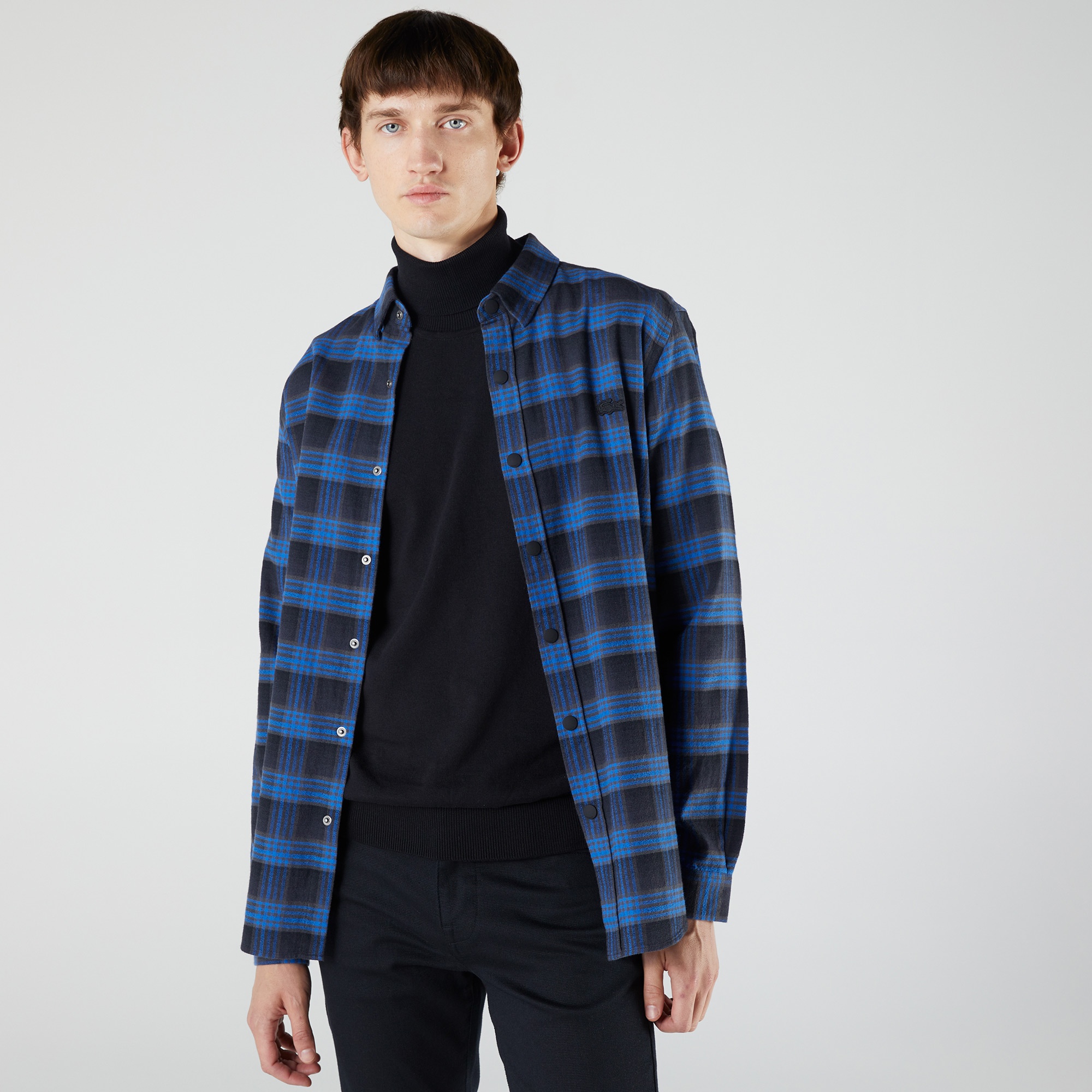 Lacoste Erkek Regular Fit Ekose Mavi Gömlek