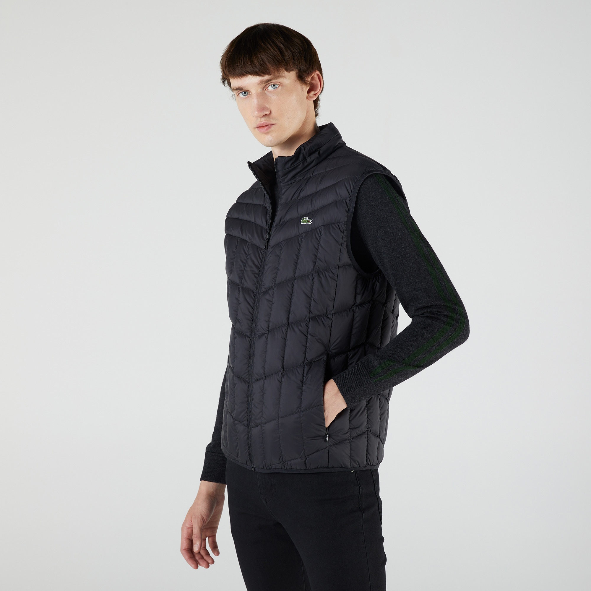 Lacoste Erkek Kapitone Siyah Yelek