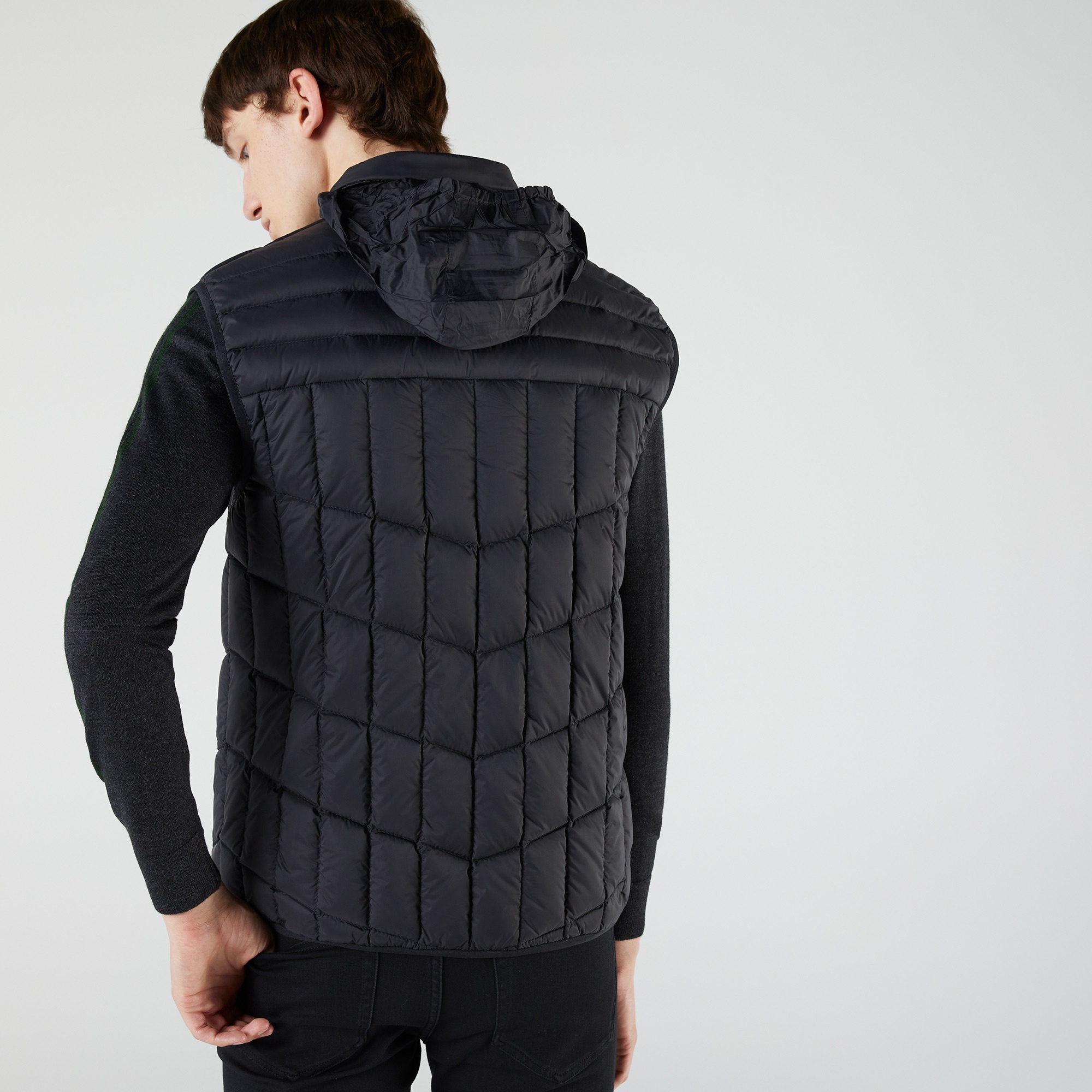 Lacoste Erkek Kapitone Siyah Yelek