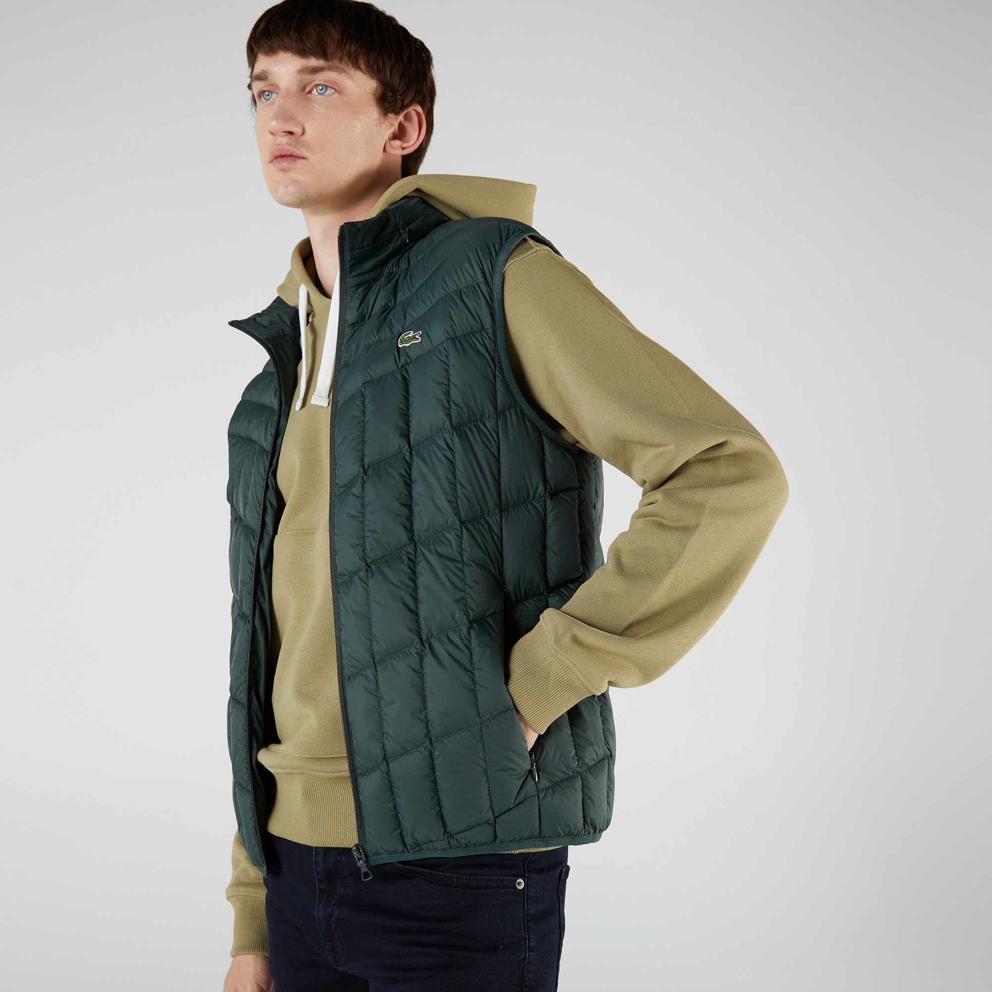 Lacoste Erkek Kapitone Yeşil Yelek