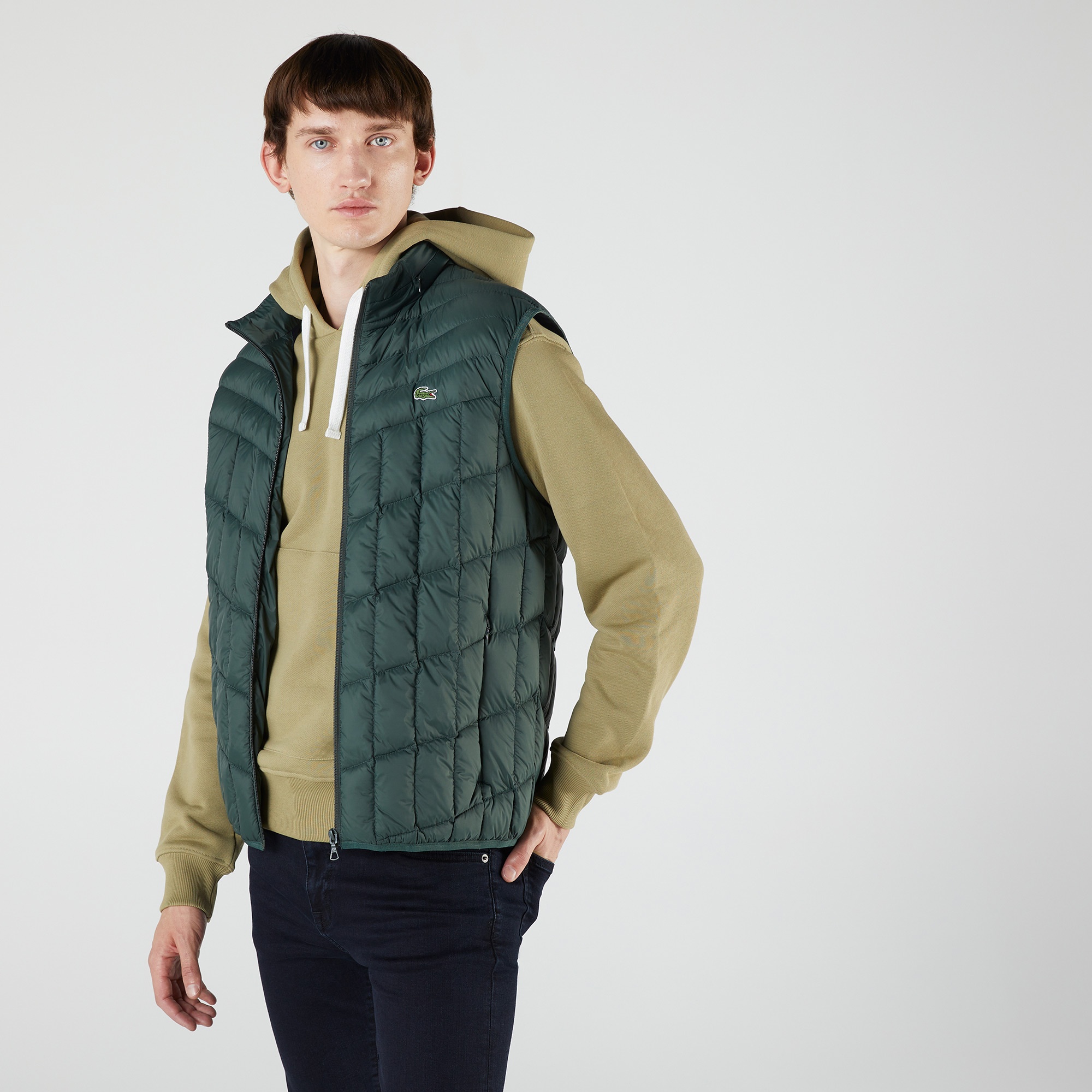 Lacoste Erkek Kapitone Yeşil Yelek