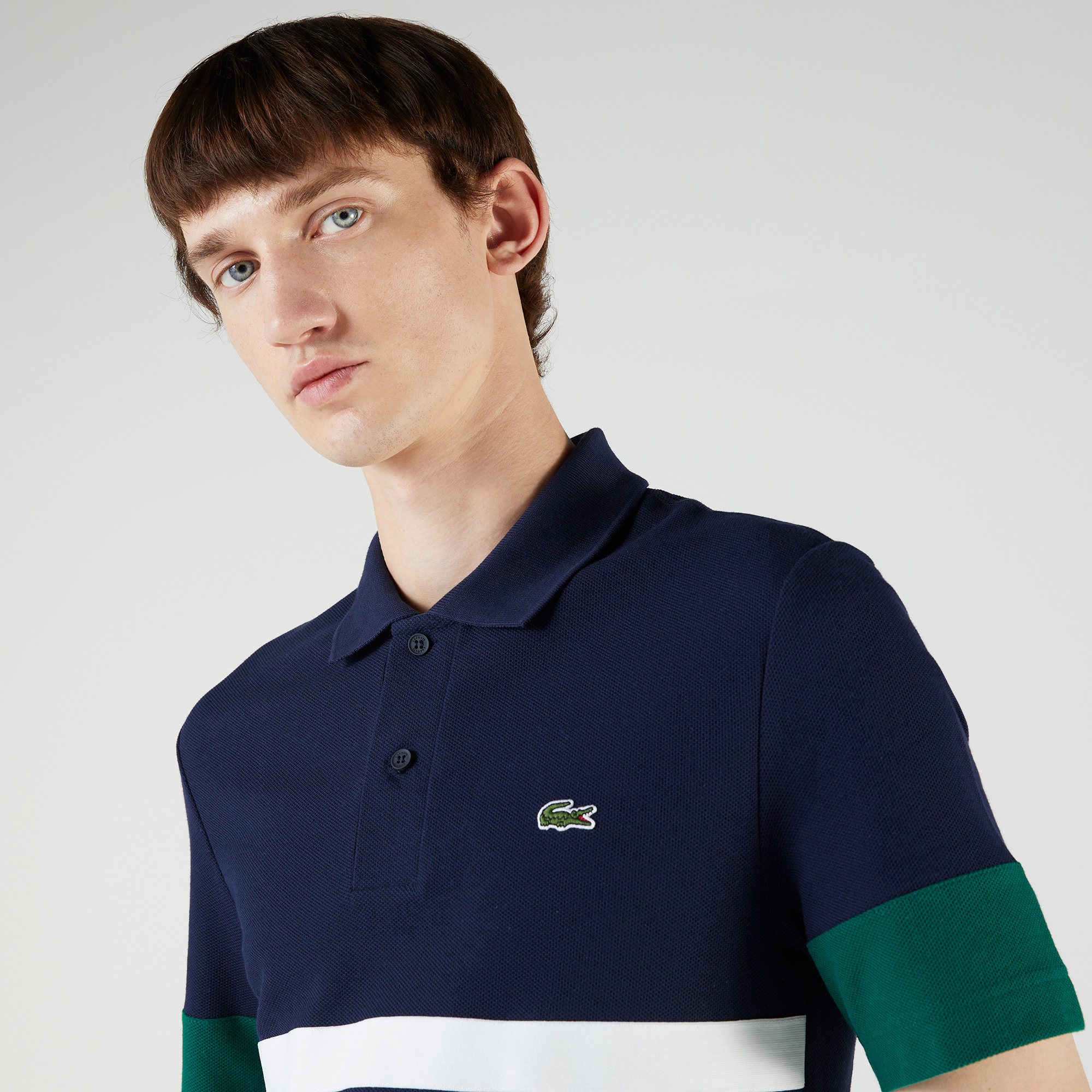 Lacoste Heritage Erkek Slim Fit Renk Bloklu Lacivert Polo