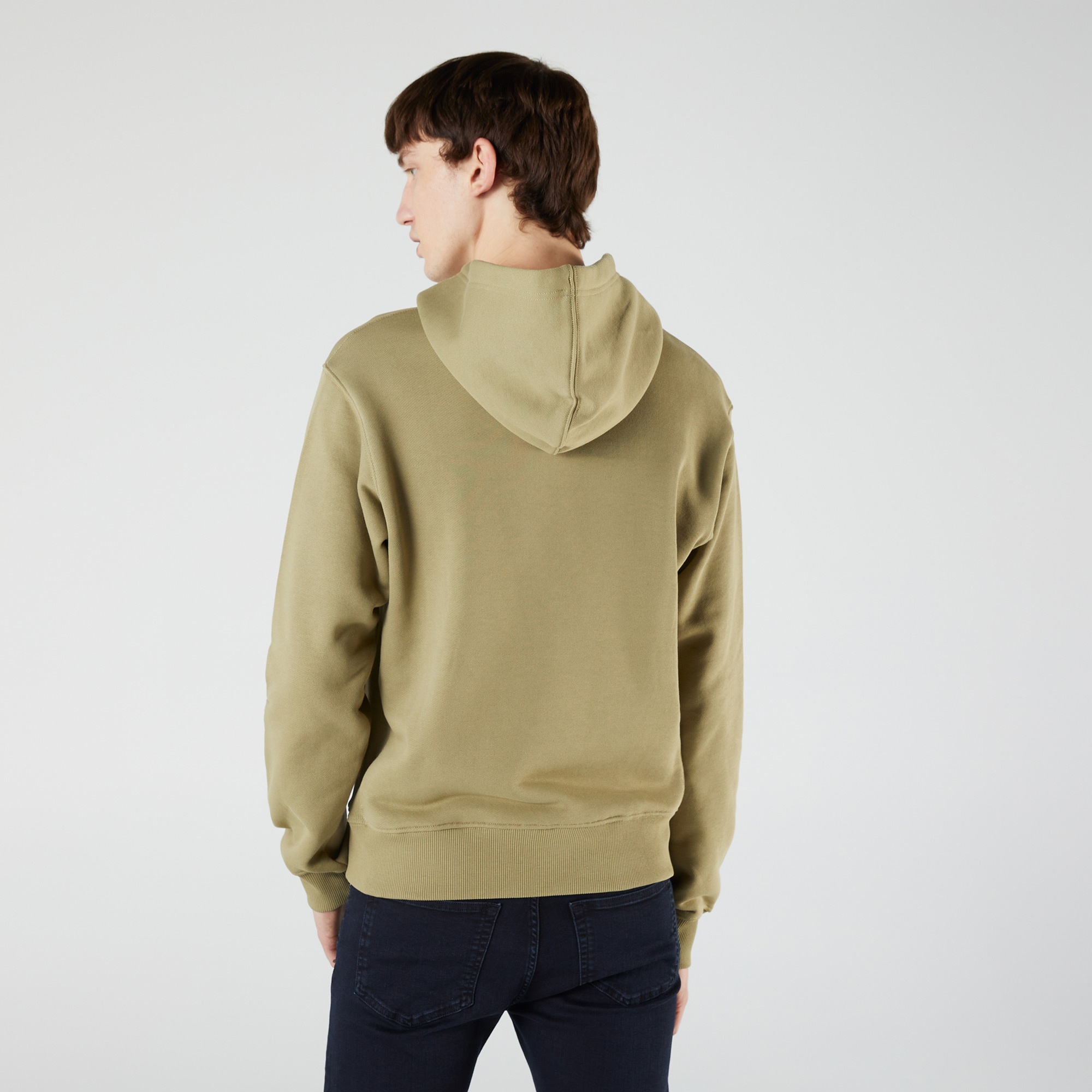 Lacoste Unisex Classic Fit Kapüşonlu Kahverengi Sweatshirt