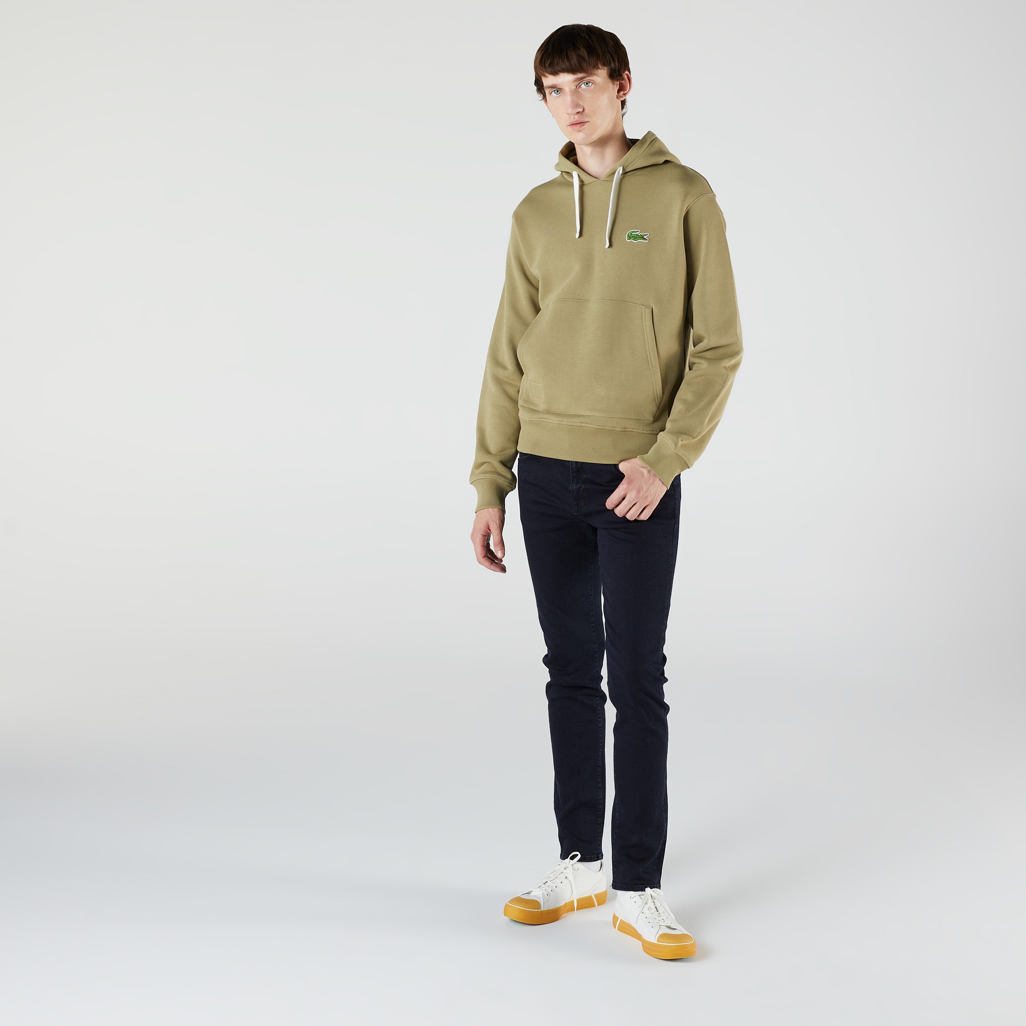 Lacoste Unisex Classic Fit Kapüşonlu Kahverengi Sweatshirt