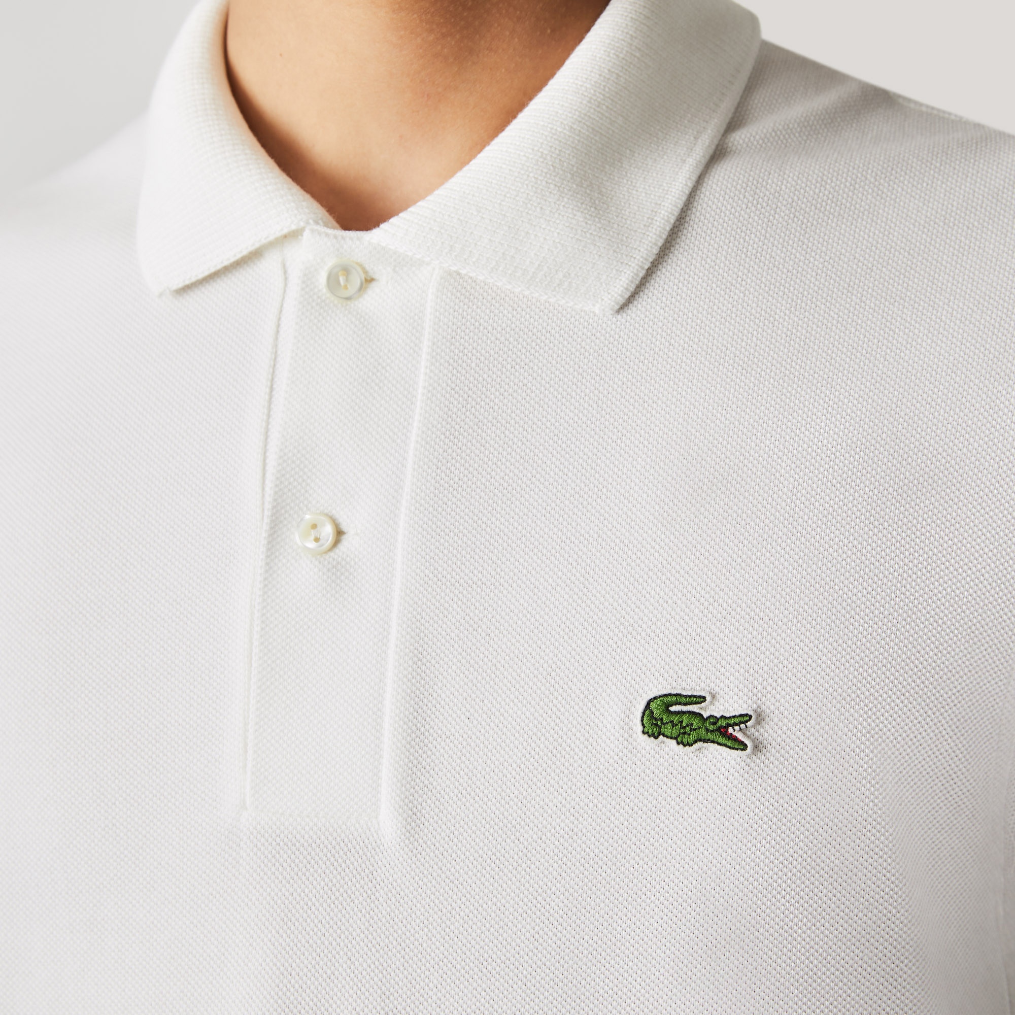 Lacoste Erkek Classic Fit Uzun Kollu Beyaz Polo