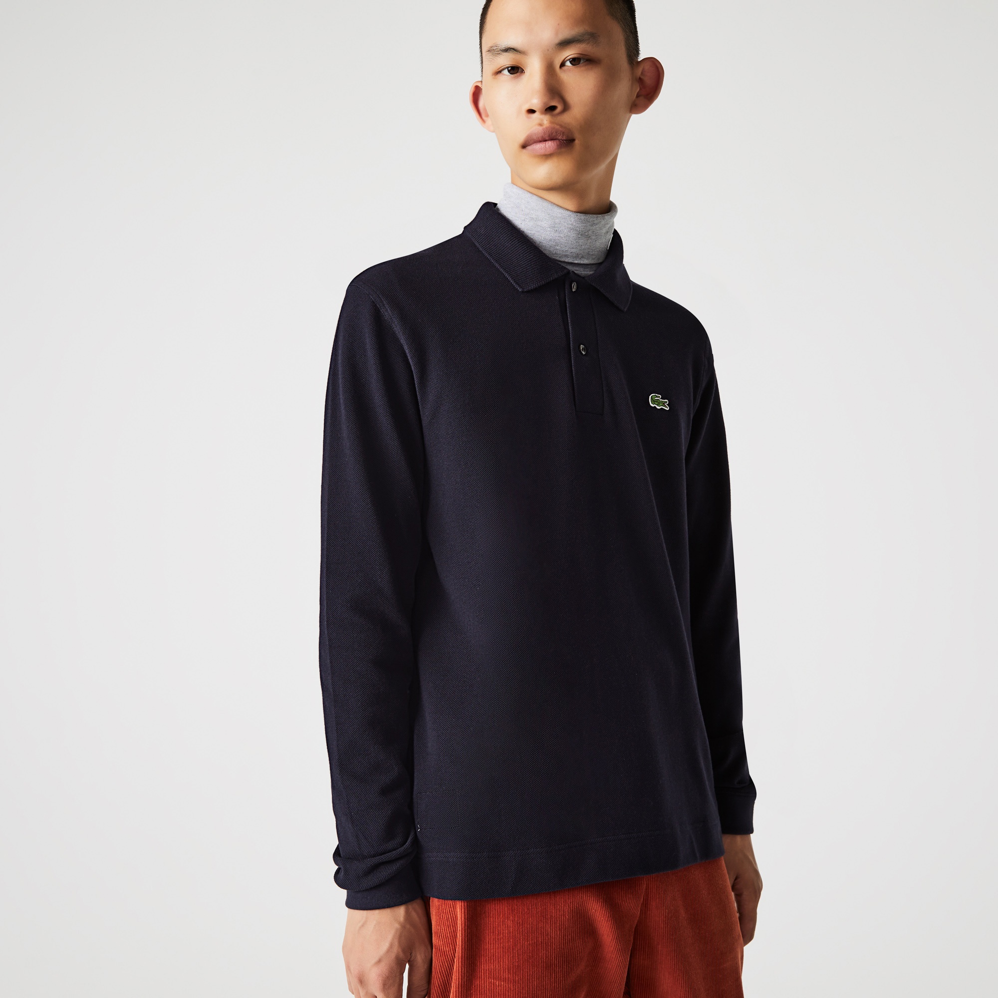 Lacoste Erkek Classic Fit Uzun Kollu Lacivert Polo