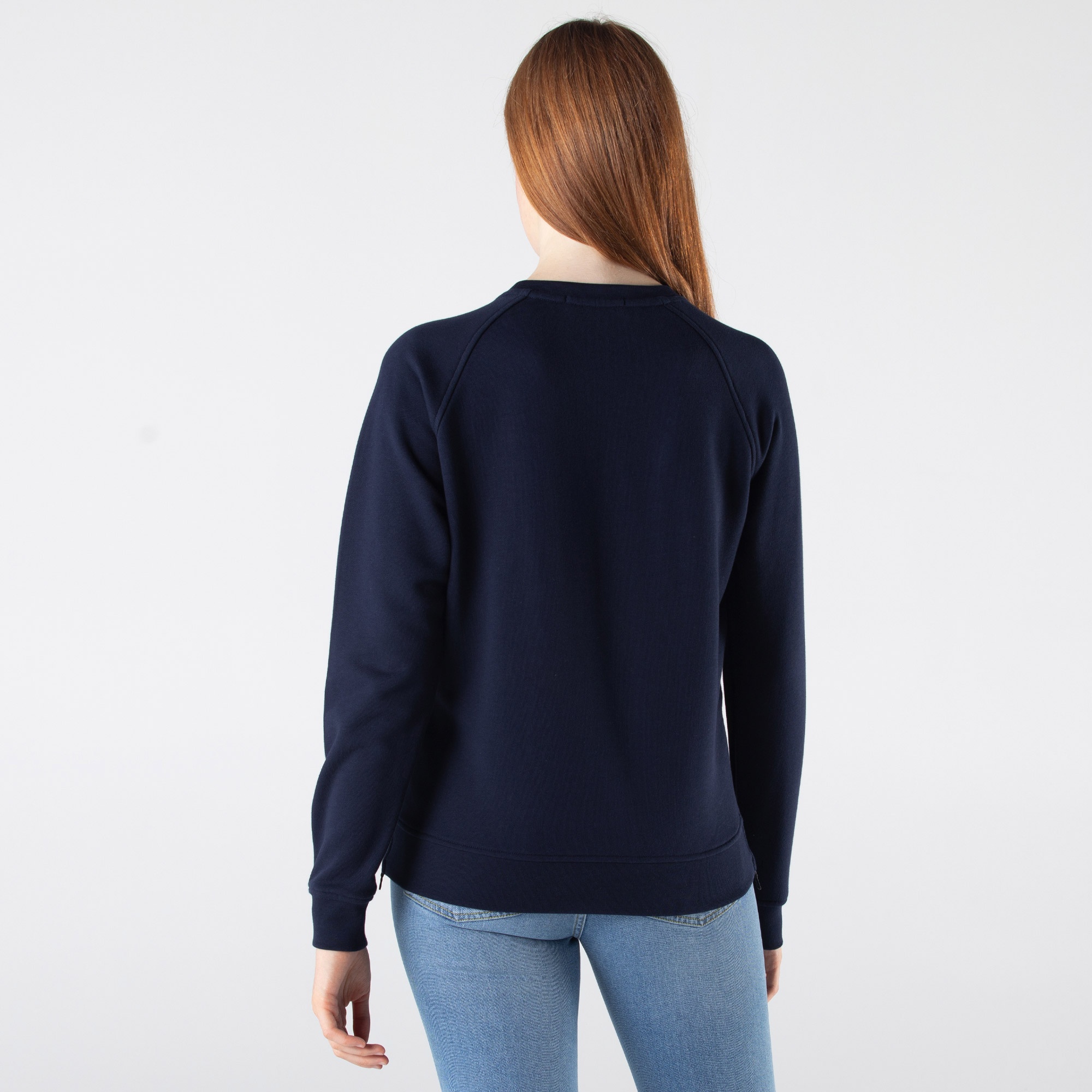 Lacoste Kadın Regular Fit Bisiklet Yaka Desenli Lacivert Sweatshirt